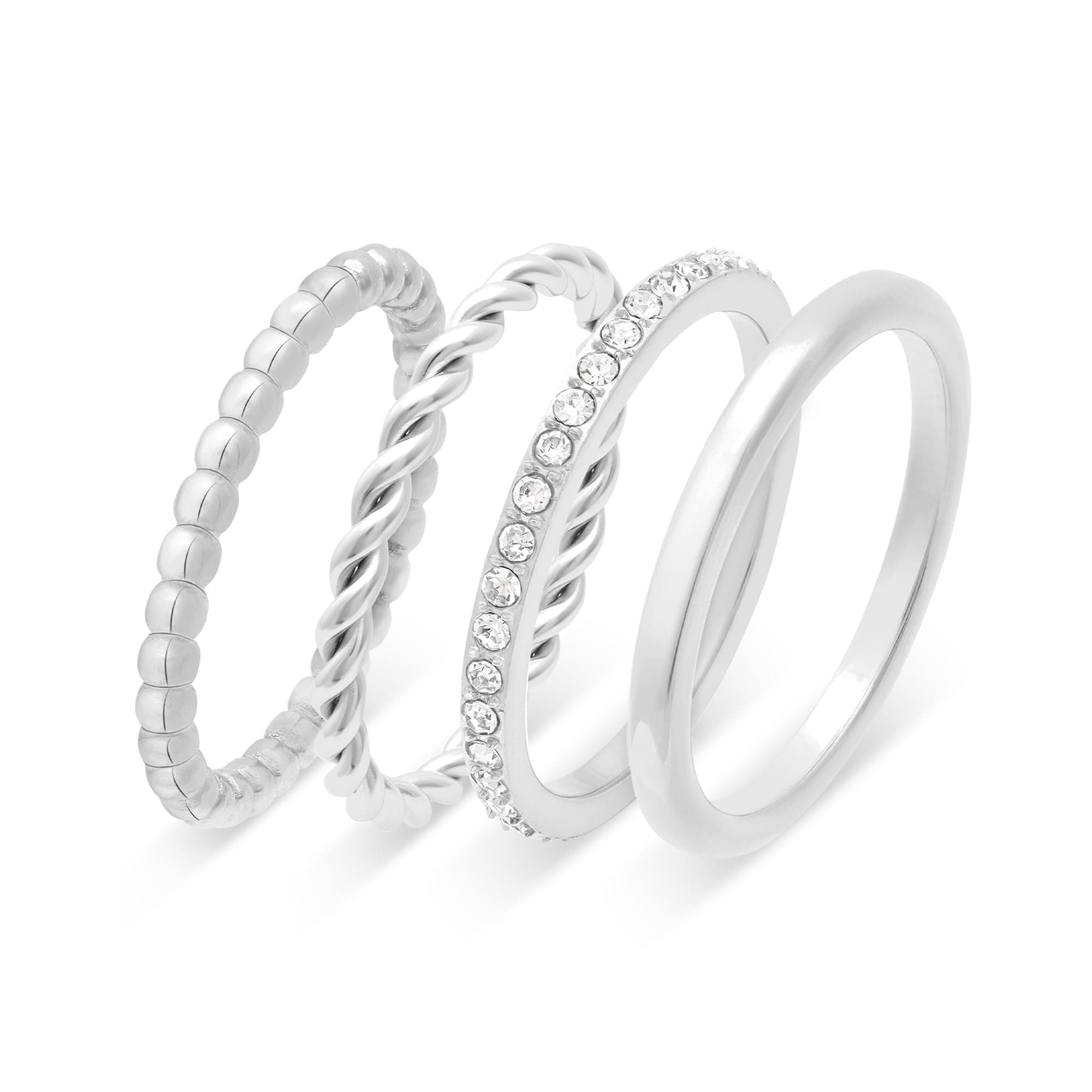 s.Oliver Damen Schmuck – Ringe aus hochwertigem Edelstahl – Elegant & Alltagstauglich – Perfekte Geschenkidee Layered Rings - Silber 52 52 Angebot bei HelloDeals