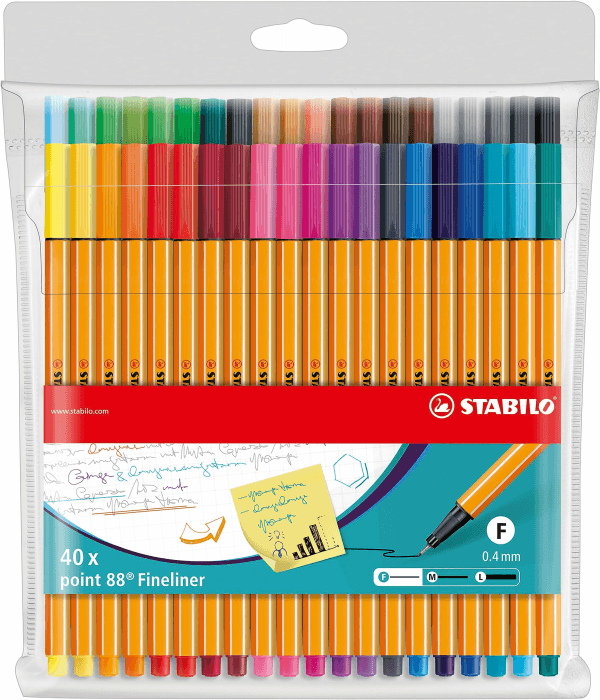 STABILO - Fineliner - point 88 | 40er Pack, 40 Farben 40 verschiedene Farben Angebot bei HelloDeals