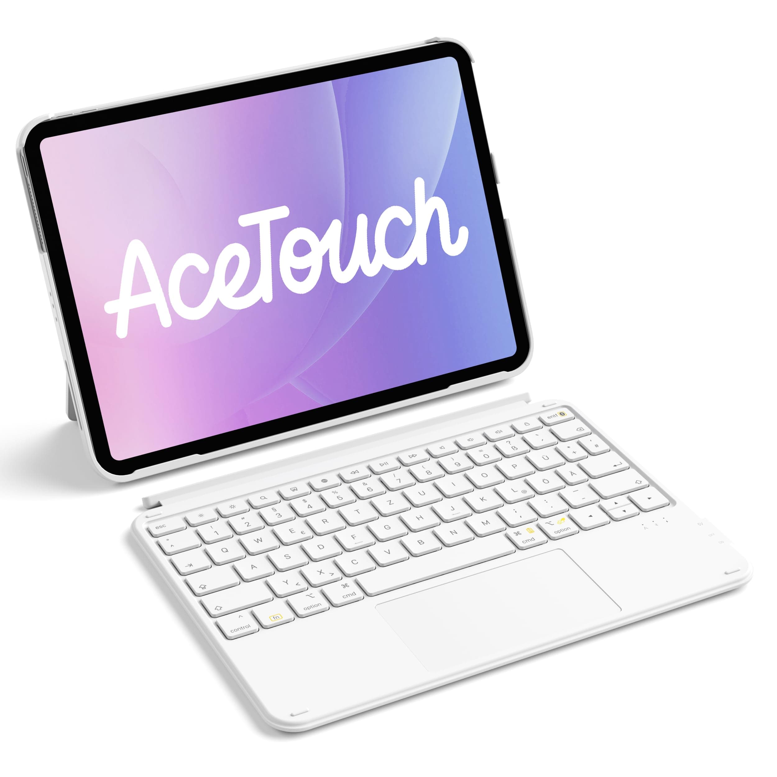 Inateck Hülle mit Tastatur für iPad 11(A16)/10. Gen, Ultraleicht 450g | Kompatibel mit iPad Air 11" M4 2026/M3/M2, Air 5/4, Pro 11", 1S abnehmbar, Touchpad, Hoch-/Querformat Ständer, AceTouch, Weiß Angebot bei HelloDeals