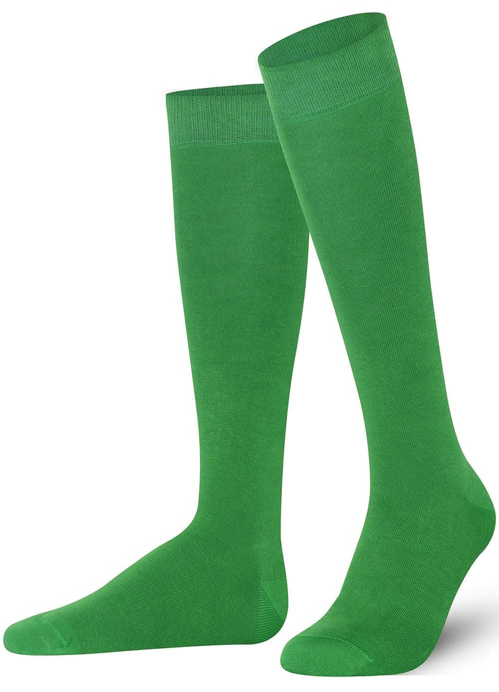Mysocks Unisex Kniestrümpfe lange Socken, aus extra fein gekämmter Baumwolle | Nahtloser Zeh | Weiches Latexband 37-41 1 Paar Grün Angebot bei HelloDeals