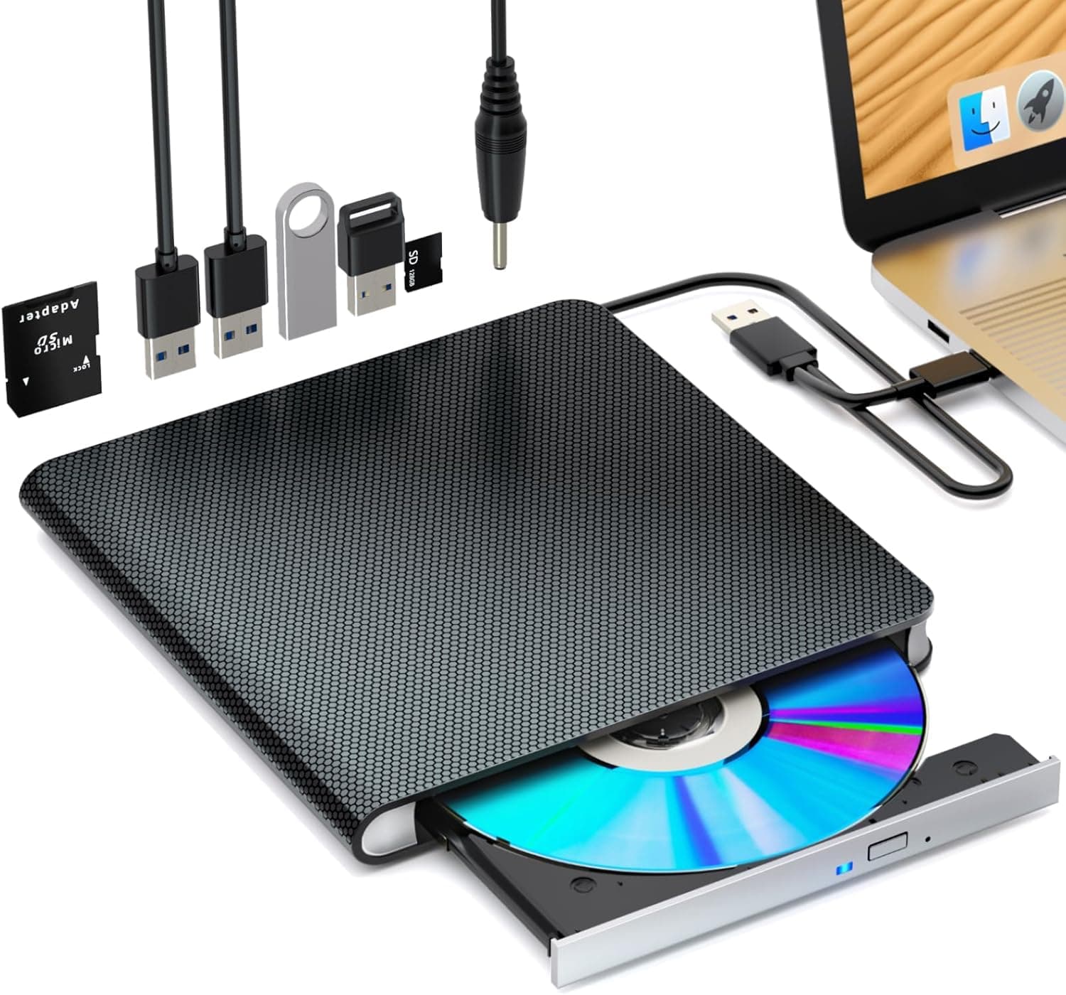 Externes Blu-ray Laufwerk Blu-ray Laufwerk BD/DVD Player Lesen/Schreiben Tragbares Blu-ray Laufwerk USB 3.0 und Typ-C BD DVD Recorder Ultra High Definition Blu-ray Recorder für Windows 7/8/10/11/MacOS Schwarz Angebot bei HelloDeals