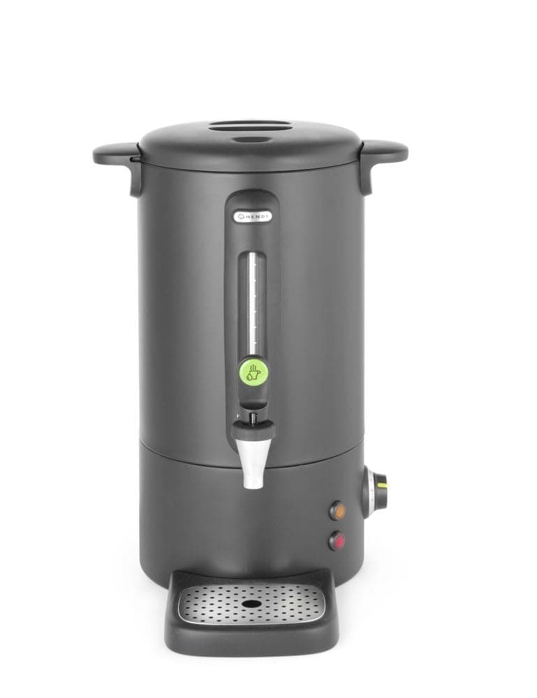 HENDI Heißgetränkespender, UNIQ, für Glühwein und Wasser, 9L, Schwarz | Tropffreier Zapfhahn, Wasserstandsanzeige, Glühweinkocher, Heißgetränkeautomat, 230V/950W, 307x330x(H)450mm, Edelstahl, PP Schwarz 9 Liter Angebot bei HelloDeals