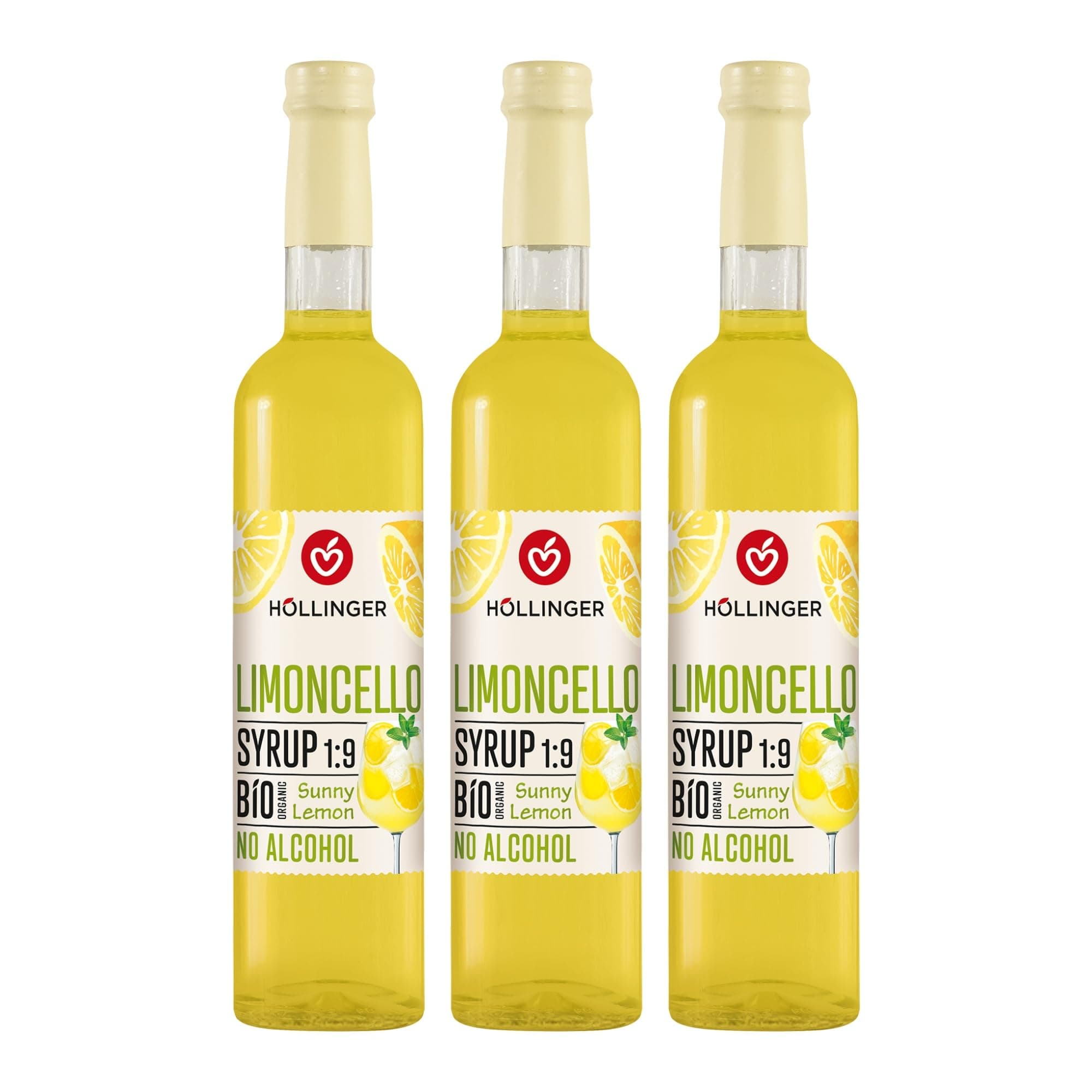 Höllinger Bio Limoncello Cocktailsirup alkoholfrei vegan 3 x 0,5 L alkoholfreier Cocktail Angebot bei HelloDeals