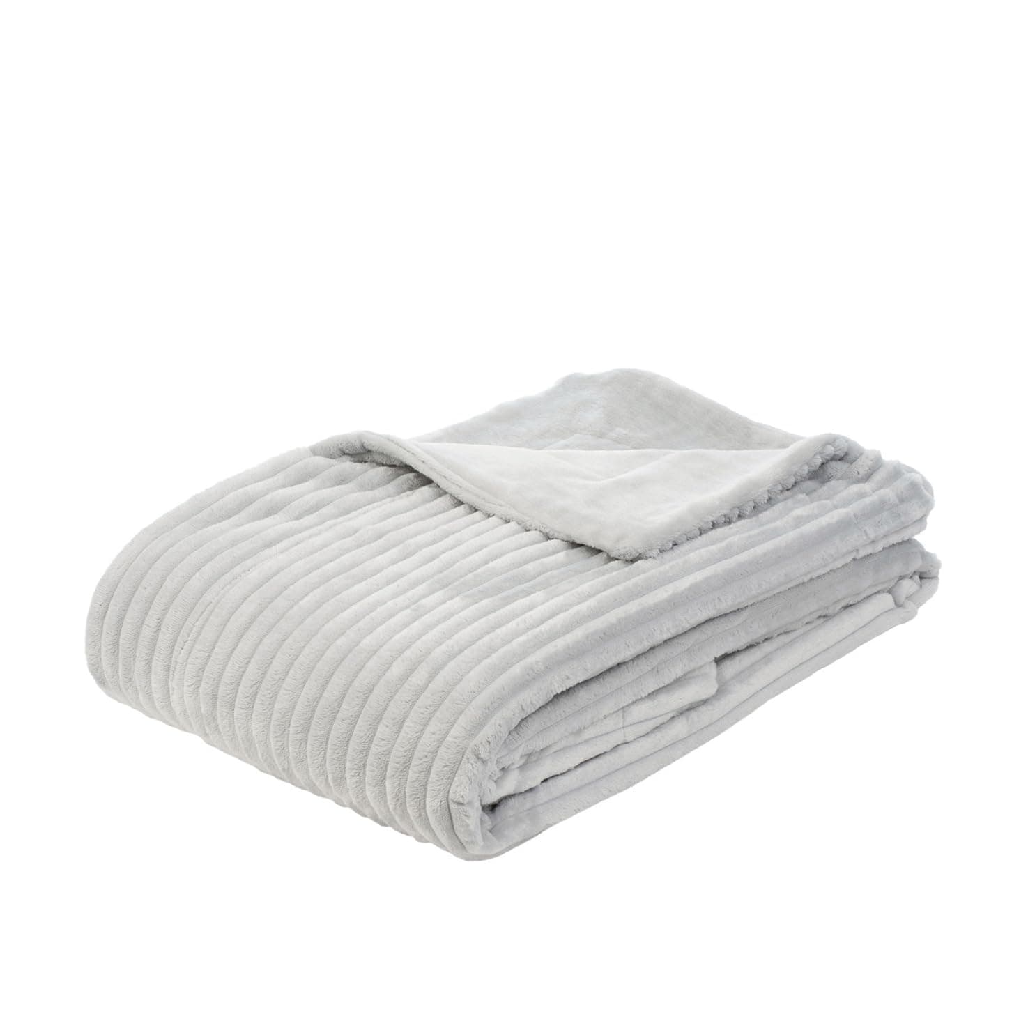 Gözze - Kuschelweiche Wohndecke in Cord Optik, 1620g/Stück, 150 x 200 cm - Silber Angebot bei HelloDeals