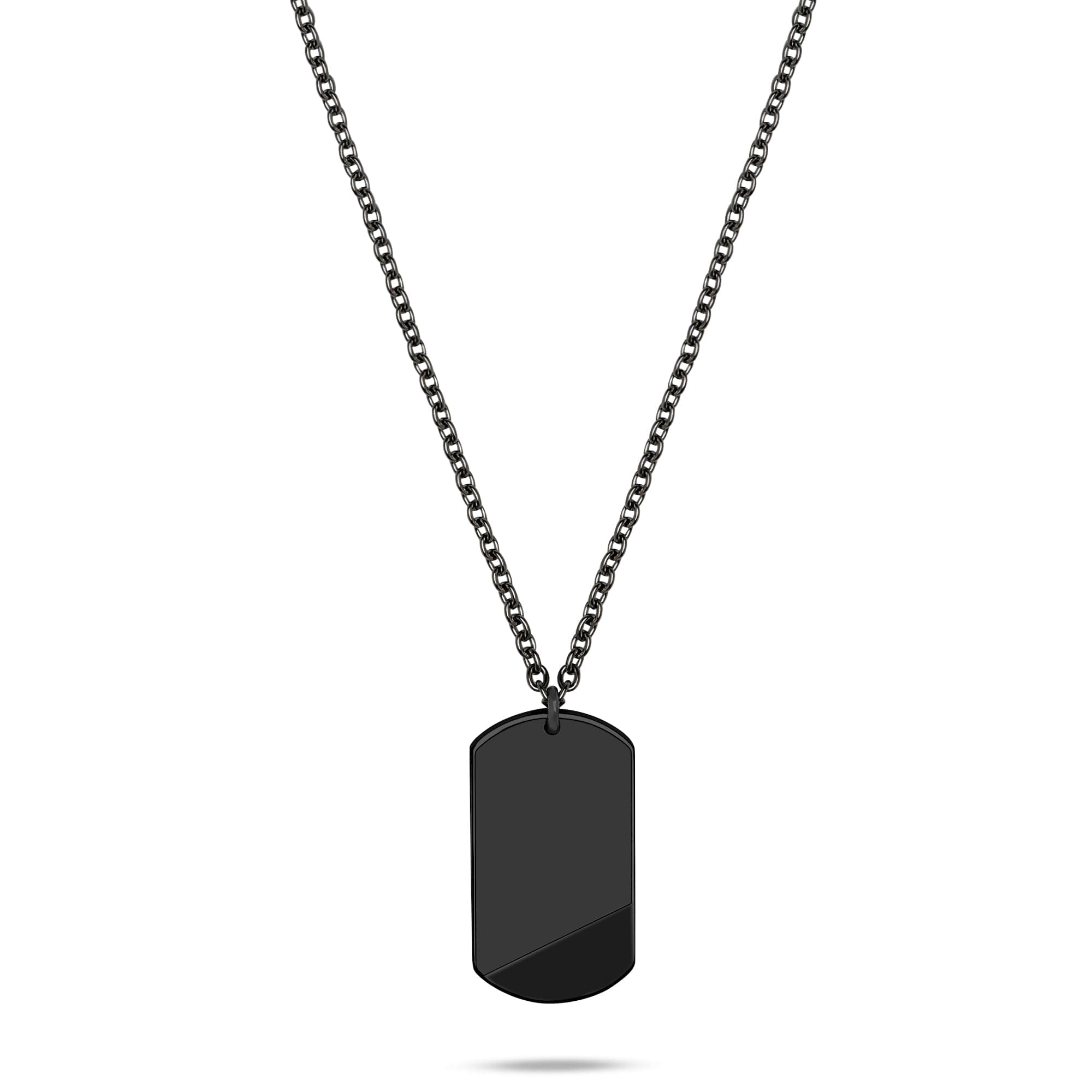 s.Oliver Herren Schmuck – Halskette aus Edelstahl mit Taganhänger – Klassisch, Zeitlos und Symbolisch – Perfekte Geschenkidee schwarz Angebot bei HelloDeals