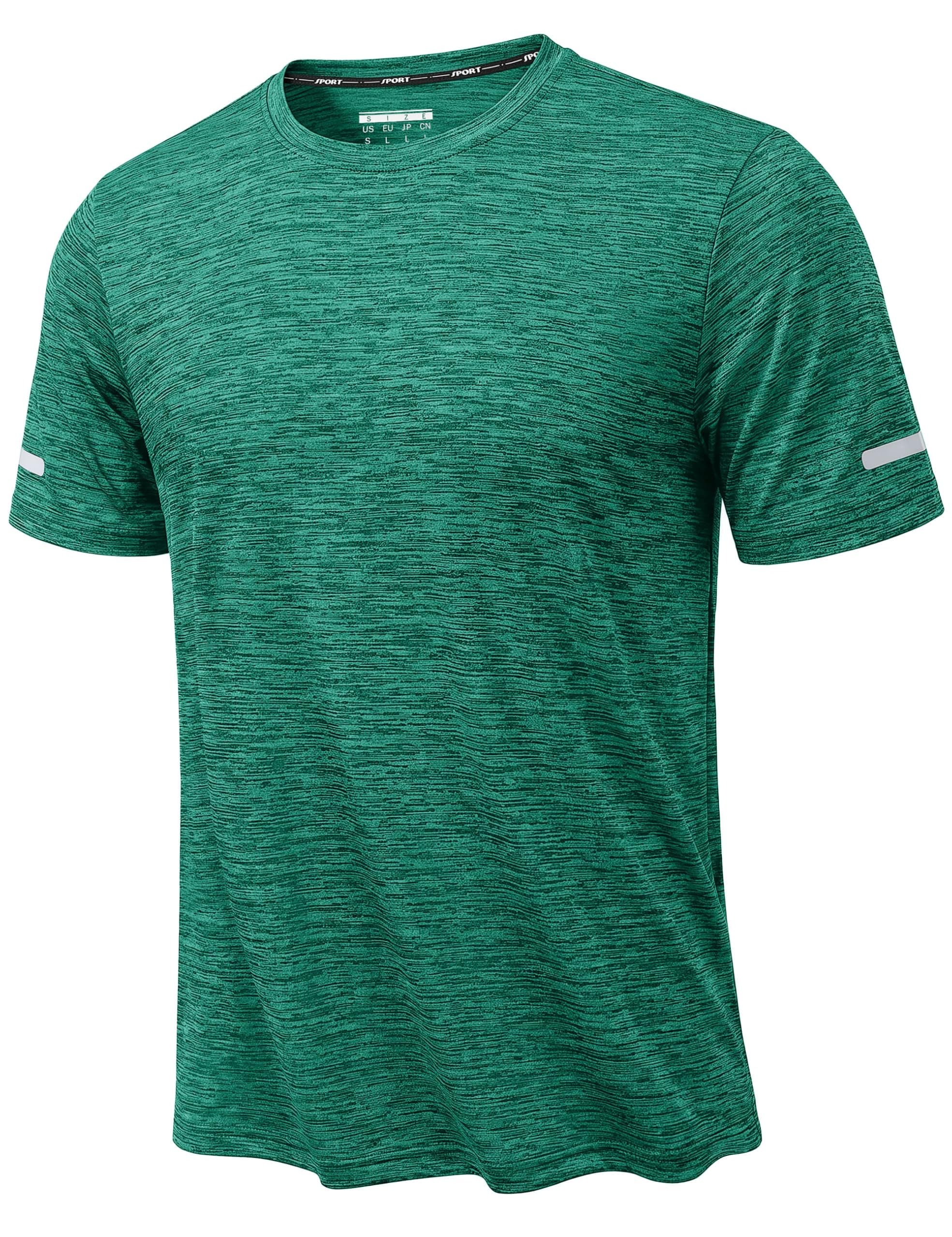 KEFITEVD Tshirts Herren Sport Funktionsshirt Kurzarm Schnelltrocknend Gym | Tennis Shirt, Sportbekleidung für Männer, schnelltrocknend, Rundhals und Basic Design, ideal für Fitness XL Smaragdgrün Angebot bei HelloDeals
