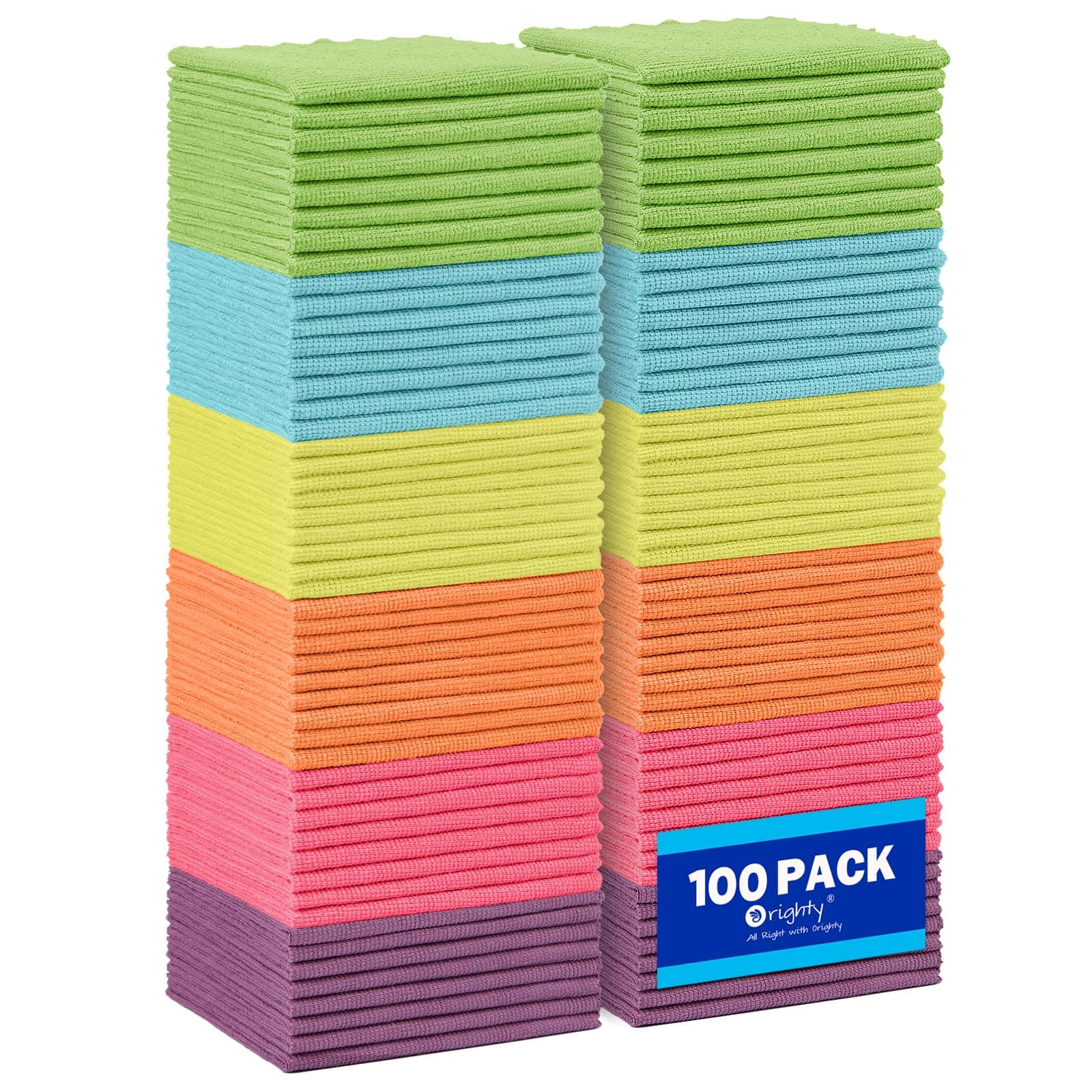 Orighty Mikrofaser-Reinigungstücher, 100 Pack, Hochsaugfähige Reinigungsmittel, Fusselfreie Tücher für Mehrfachverwendung, Leistungsstarke Reinigungstücher für Haus, Küche, Autopflege (12x12 Zoll) Mehrfarbig 100 Stück Angebot bei HelloDeals