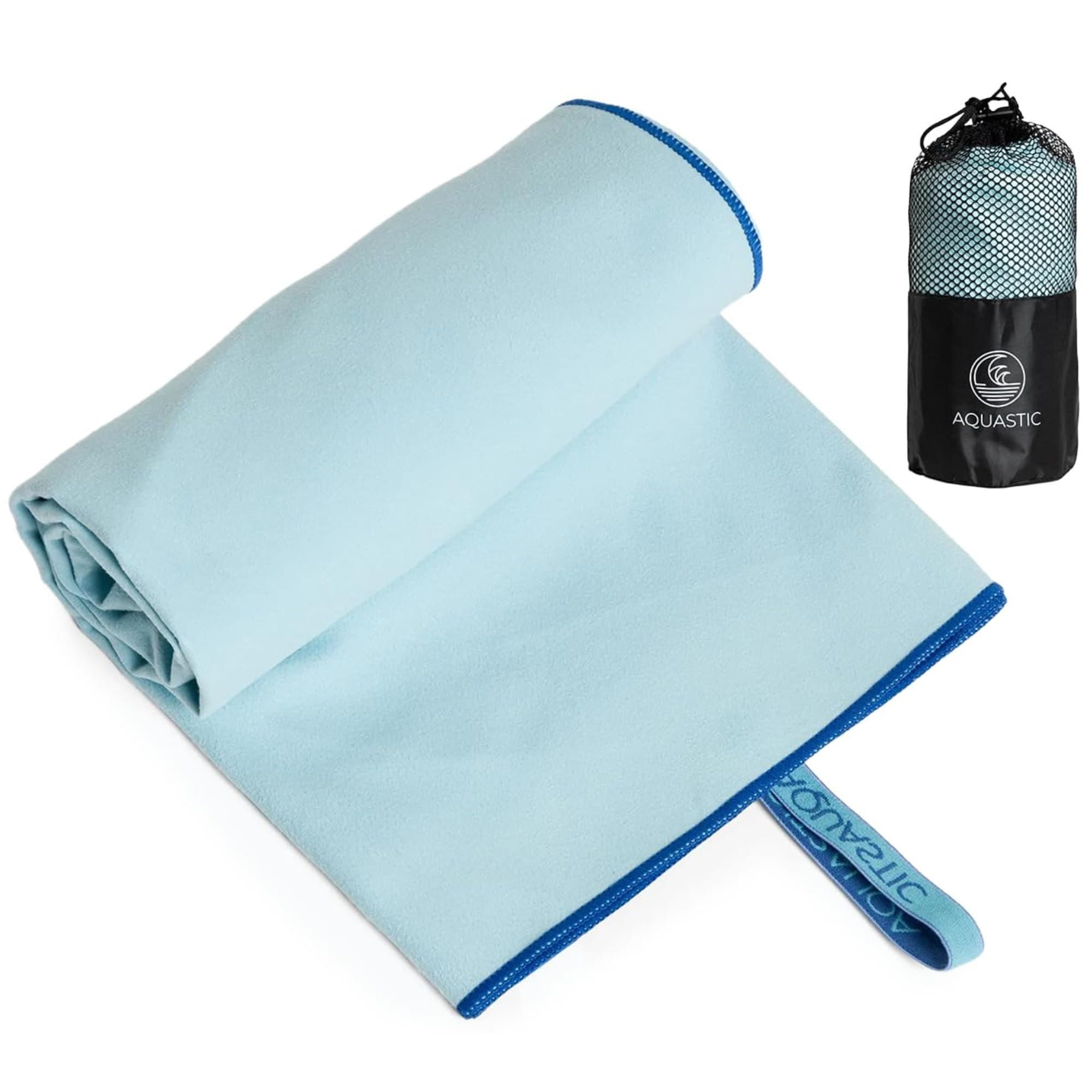 AQUASTIC Havlu Handtuch Größe XL Schnelltrocknendes Fitness Handtuch für aktive Menschen 110 x 175 cm Leicht und kompakt Aus 88% Polyester und 12% Polyamid Ideal für Schwimmbad Strand Blau Blau X-Large Angebot bei HelloDeals