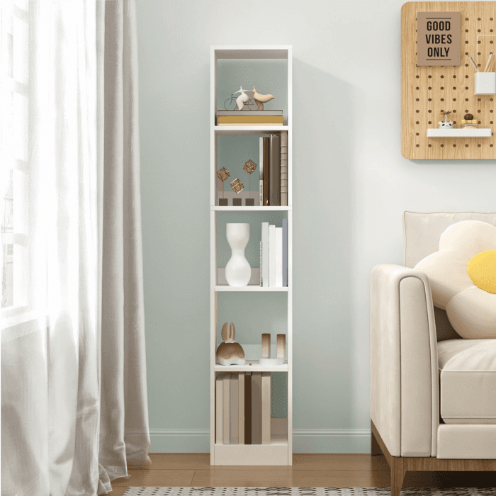 Hzuaneri 5-stöckiges Bücherregal Würfelregal, 24 x 30 x 153,2 cm, Weiß | Bücherschrank, offenes Regal aus Holz, Aufbewahrung & Präsentation, für Wohnzimmer Home Office Schlafzimmer, BC09503X Weiß 24 x 30 x 153,2 cm Angebot bei HelloDeals