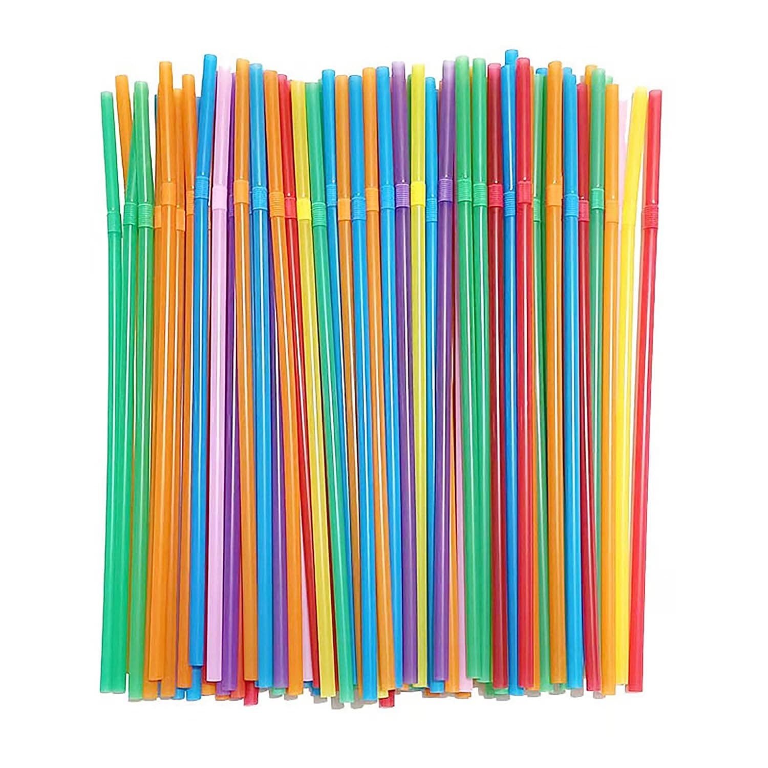 100 Stück Wiederverwendbare Biegbar Strohhalme, 21x 0.5cm bunt Trinkhalme aus PP, BPA-frei Lebensmittelecht Trinkhalm für Cocktail Kaffee Milch Saft Heißkaltgetränke Angebot bei HelloDeals