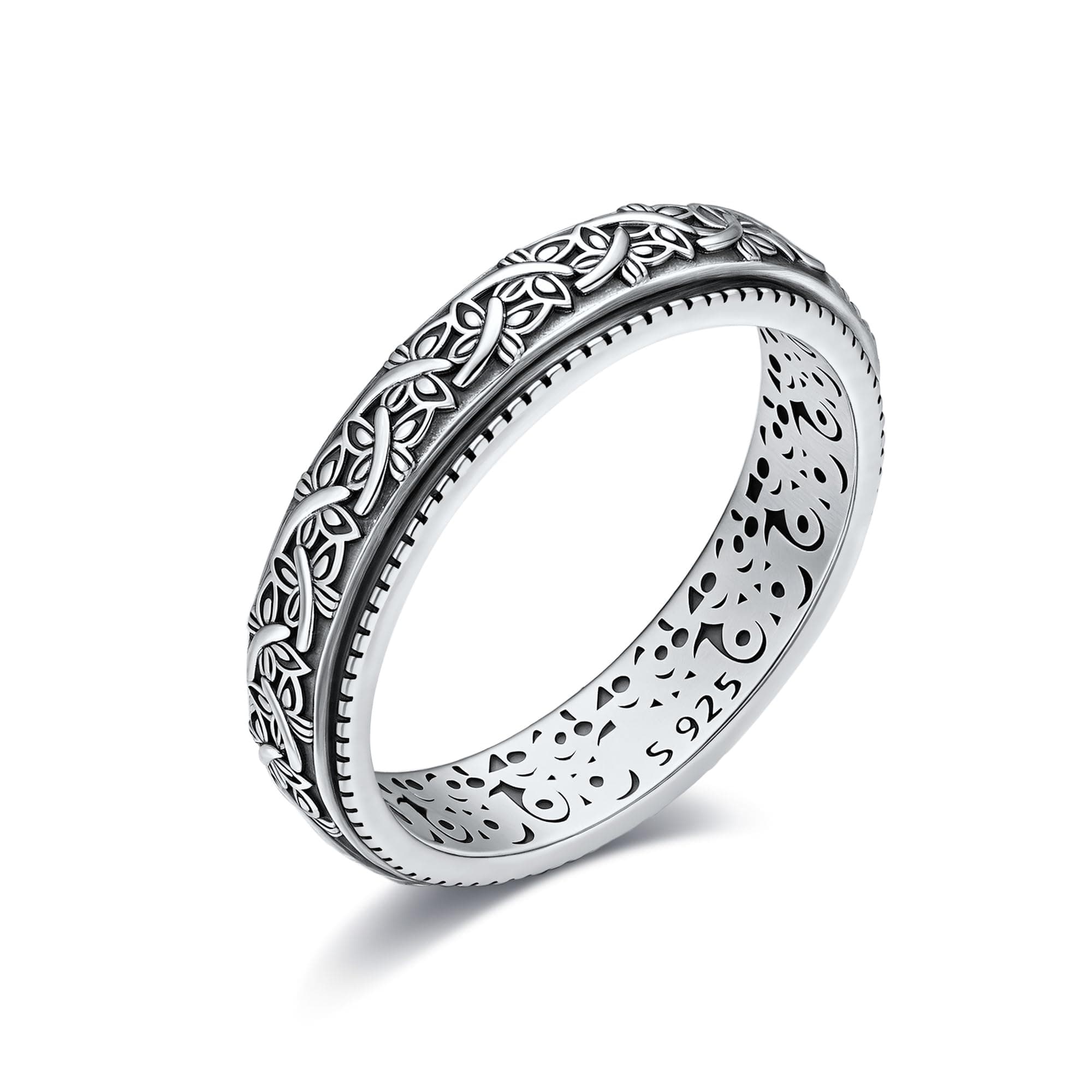Fidget Ring 925 Sterling Silber Schmetterlings Drehring gegen Angst Schmetterlings Fidget Drehring Stressabbau Schmuck Geschenke für Frauen und Mütter 9 Angebot bei HelloDeals