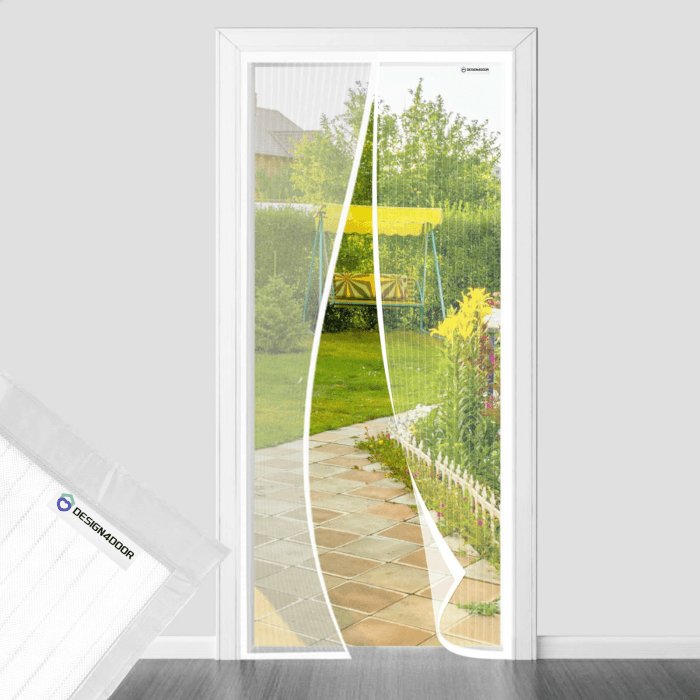 Fliegengitter tür 110x260cm, design4door Fliegengitter Balkontür Weiß, Keine Stechmücken, Gesundes Leben 110x260cm Weiß Angebot bei HelloDeals
