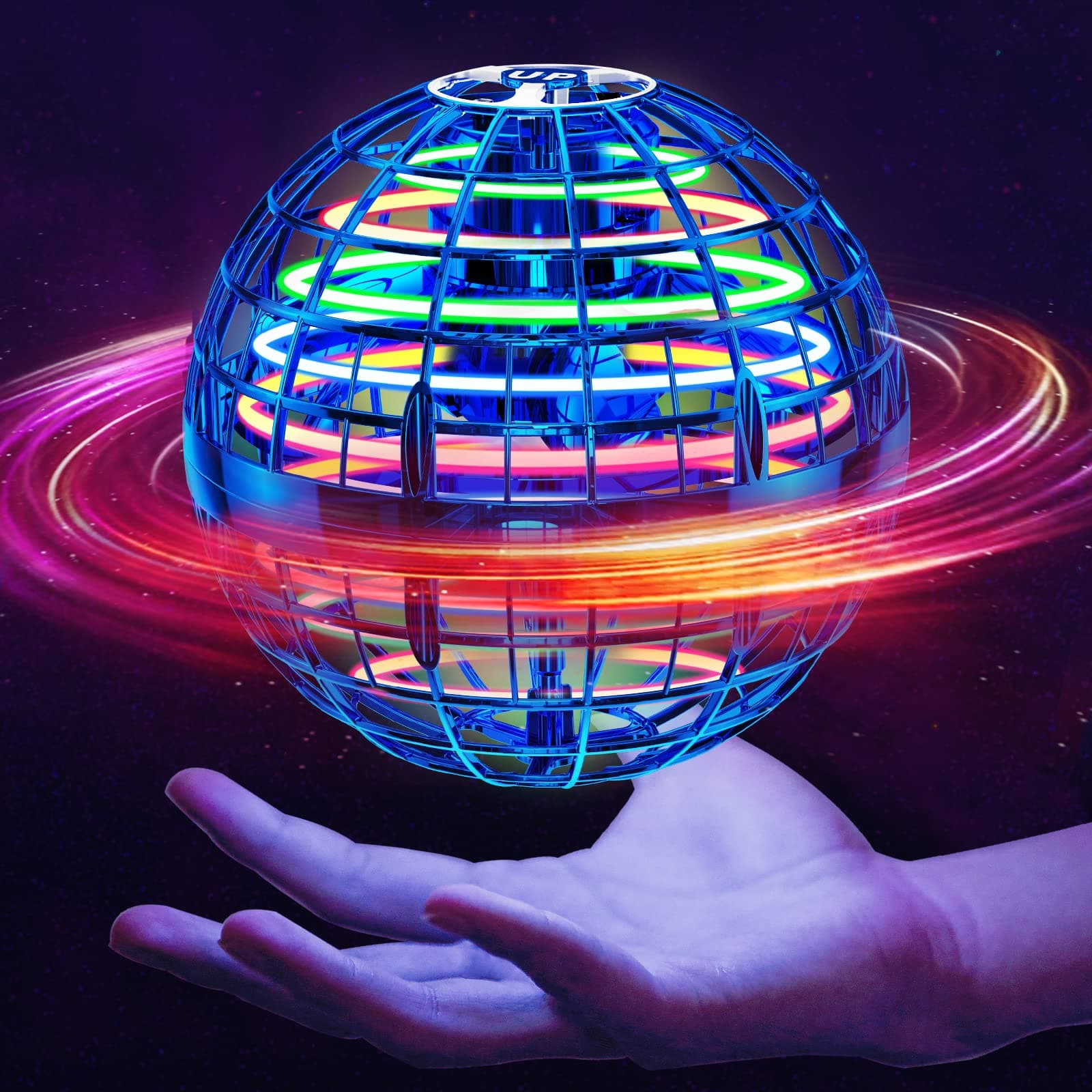 Ivtivfu Fliegender Ball Spielzeug (Blau), LED Flying Spinner, Magic Hover | Schwebe Magischer Ball, Bumerang Drohne Toys für Mädchen und Junge, Geschenk für Kinder ab 6, 7, 8, 9, 10, 12 Jahren Angebot bei HelloDeals
