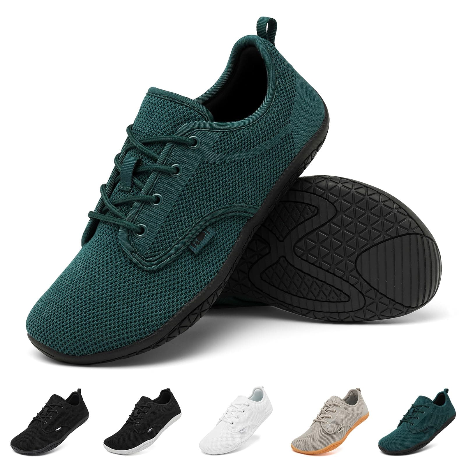 Geweo Unisex Barfußschuhe Sommer Barfuß Sneaker Bequem Sommer Sportschuhe | Breite Zehenbox,Zero-Drop Sohle,Leicht Barfuss Schuhe, Barefoot Shoes, Atmungsaktiv Minimalschuhe Laufschuhe 45 EU Weit Dunkelgrün Angebot bei HelloDeals