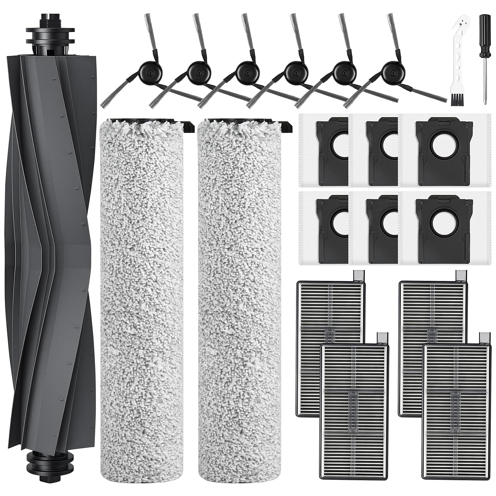 21 Stück Zubehör für Mova S70 Roller Saug Wischroboter | mit 1 Hauptbürsten 2 Rollmopp 4 HEPA Filter 6 Staubbeuteln 6 Seitenbürsten 1 Reinigungsbürste 1 Schraubenzieher Angebot bei HelloDeals