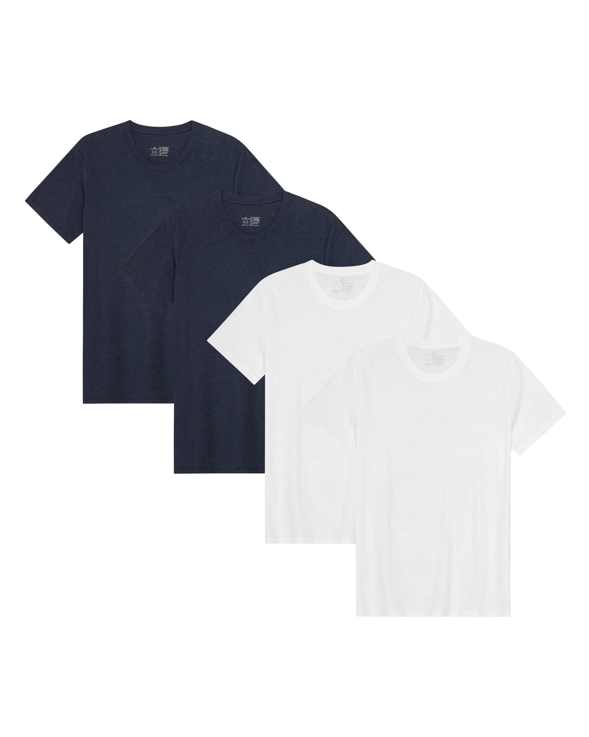 DANISH ENDURANCE Herren T-Shirt, Bio-Baumwolle, Rundhals, 2er & 4er Pack | T-Shirt aus Bio-Baumwolle und Modal, Weich, Atmungsaktiv & Feuchtigkeitsableitend, für Alltag, Gym & Reisen M Rund-ausschnitt - Mehrfarbig (2x Weiß, 2x Dunkles Marineblau) Angebot bei HelloDeals