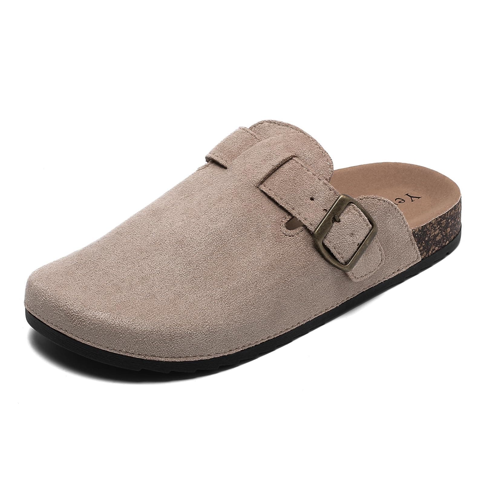 Clogs für Damen und Herren, Leder Hausschuhe mit Fußbett, Geschlossene Pantoletten und Gartenschuhe Sommer Sandalen in den Größen 35-45 Beige 38 EU Angebot bei HelloDeals