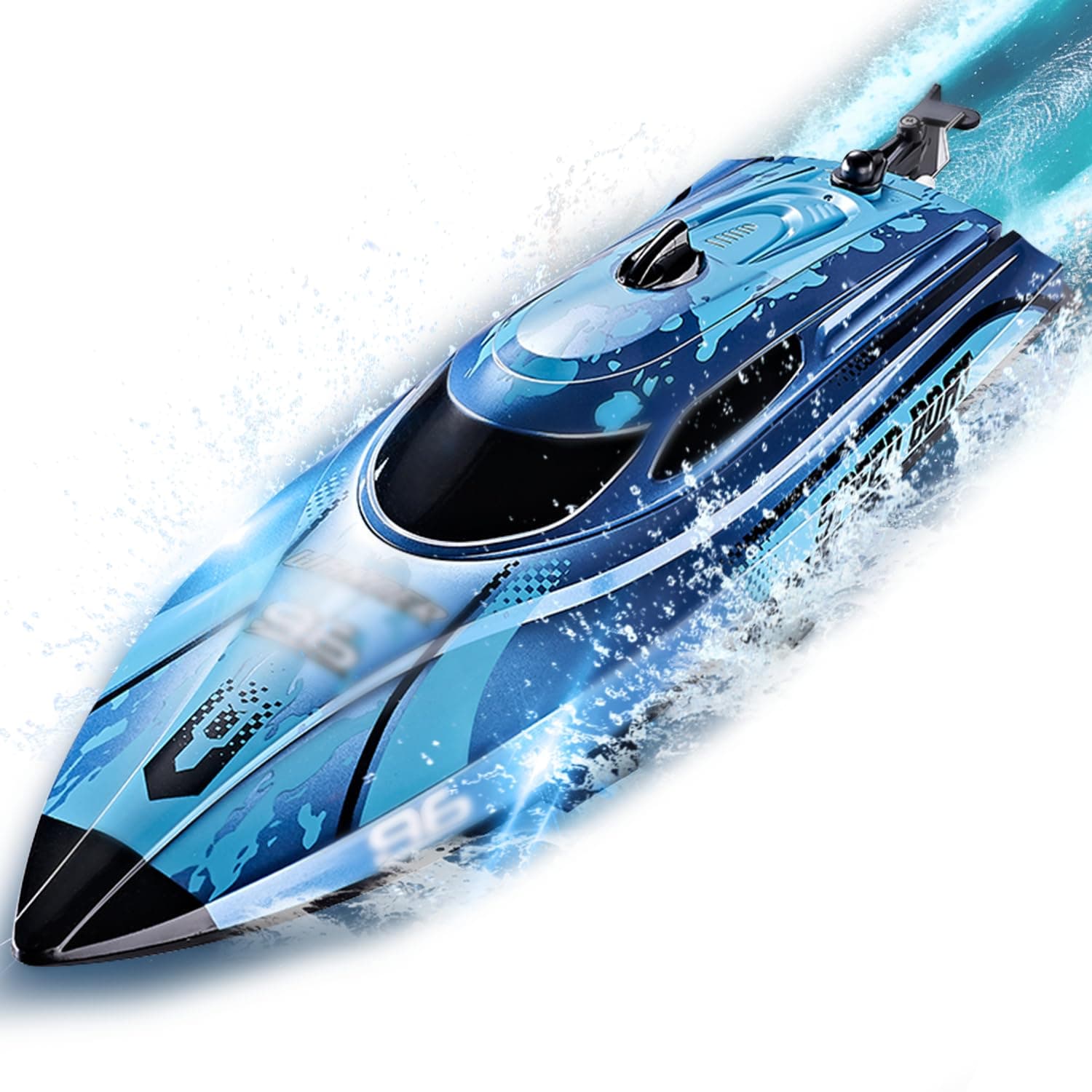Ferngesteuertes Boot mit LED-Licht, 25KM/H Boot Ferngesteuert für Kinder | 2.4GHz Speedboot mit 2 Batterien für 40 Minuten Spielzeit, RC Speedboot Geschenk für Kinder ab 6 8 Jahre (Blau) Angebot bei HelloDeals