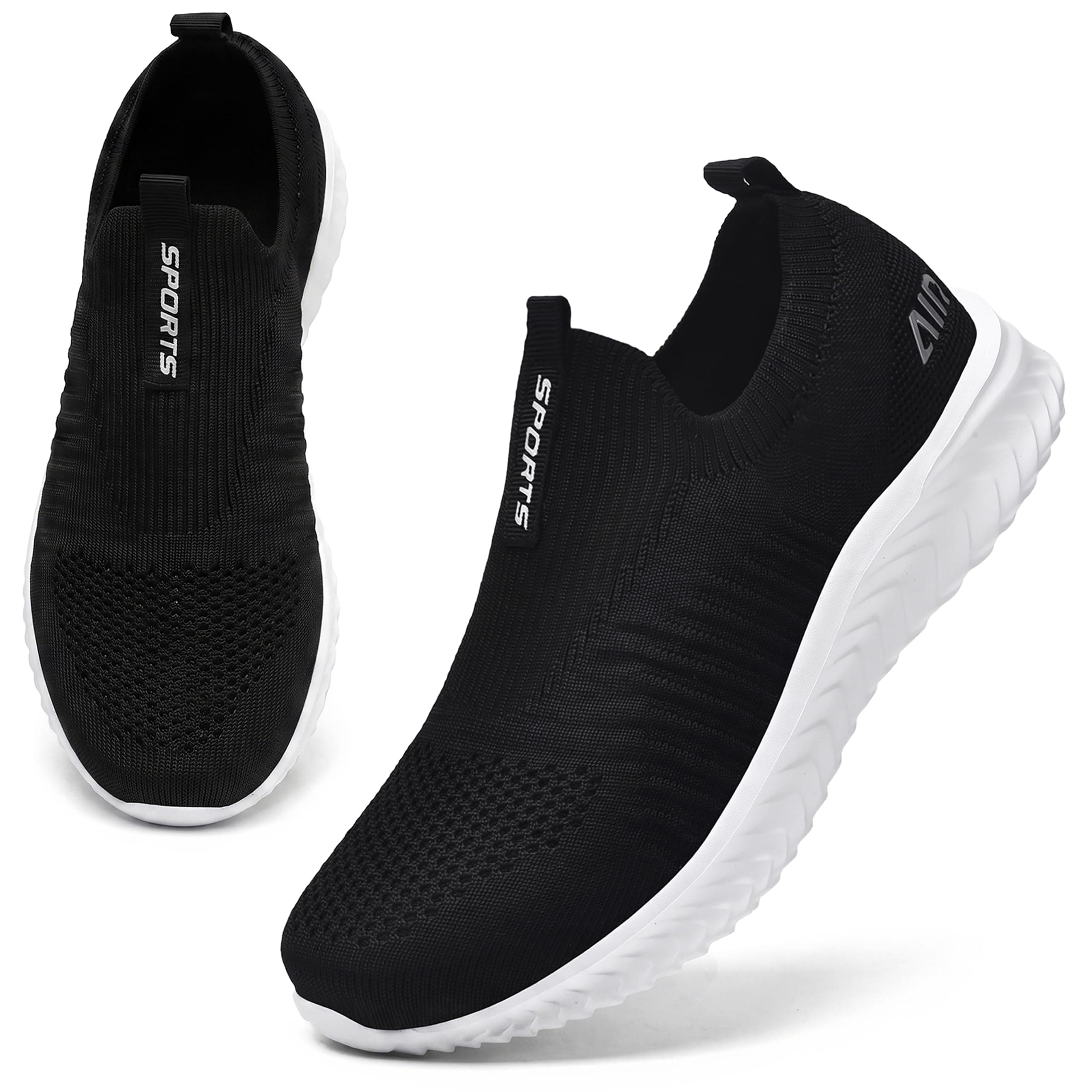 Littleplum Slip on Sneakers Damen Bequeme Turnschuhe Orthopädische Sportschuhe Atmungsaktiv Schlupfschuhe Freizeitschuhe 41 EU B Schwarz Weiß Angebot bei HelloDeals