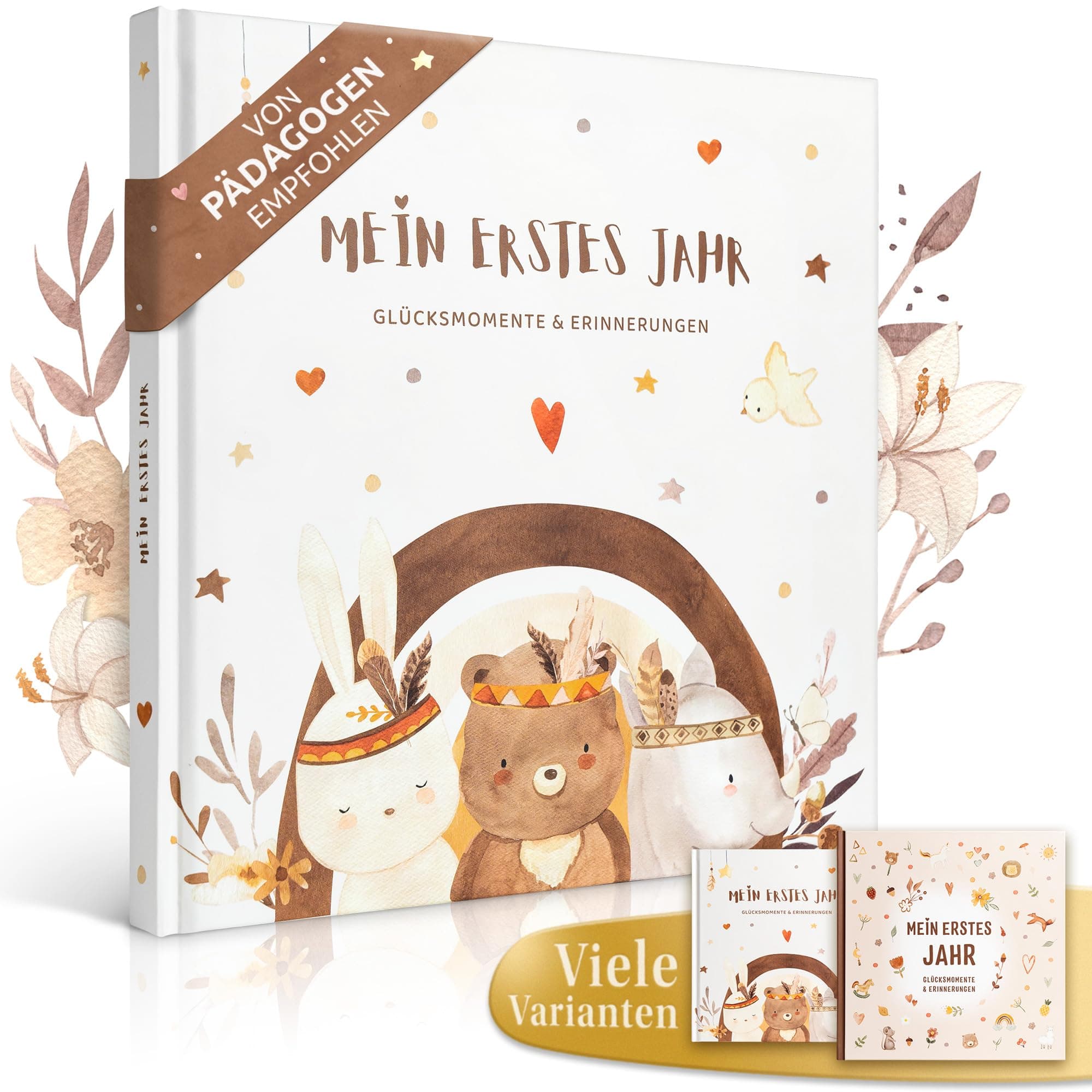 EULENTALER® Das Original Babytagebuch Boho I Von Pädagogen gestaltet I Mit süßen Waldtieren & stabilem Papier I Viel Platz für Fotos I Babyalbum Mein erstes Jahr – Geschenk zur Geburt & Babyparty | Mit süßen Waldtieren, stabilem Papier, Babytagebuch mit P Angebot bei HelloDeals