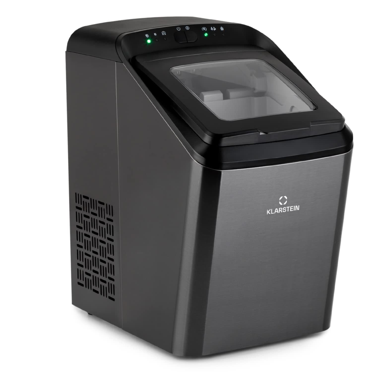 Klarstein Eiswürfelmaschine Klein, 2,9 L Eiswürfelbereiter für 15 kg Große und Kleine Eiswürfel, Schnelle Mini-Eiswürfelmaschine, Selbstreinigend Schwarz Angebot bei HelloDeals