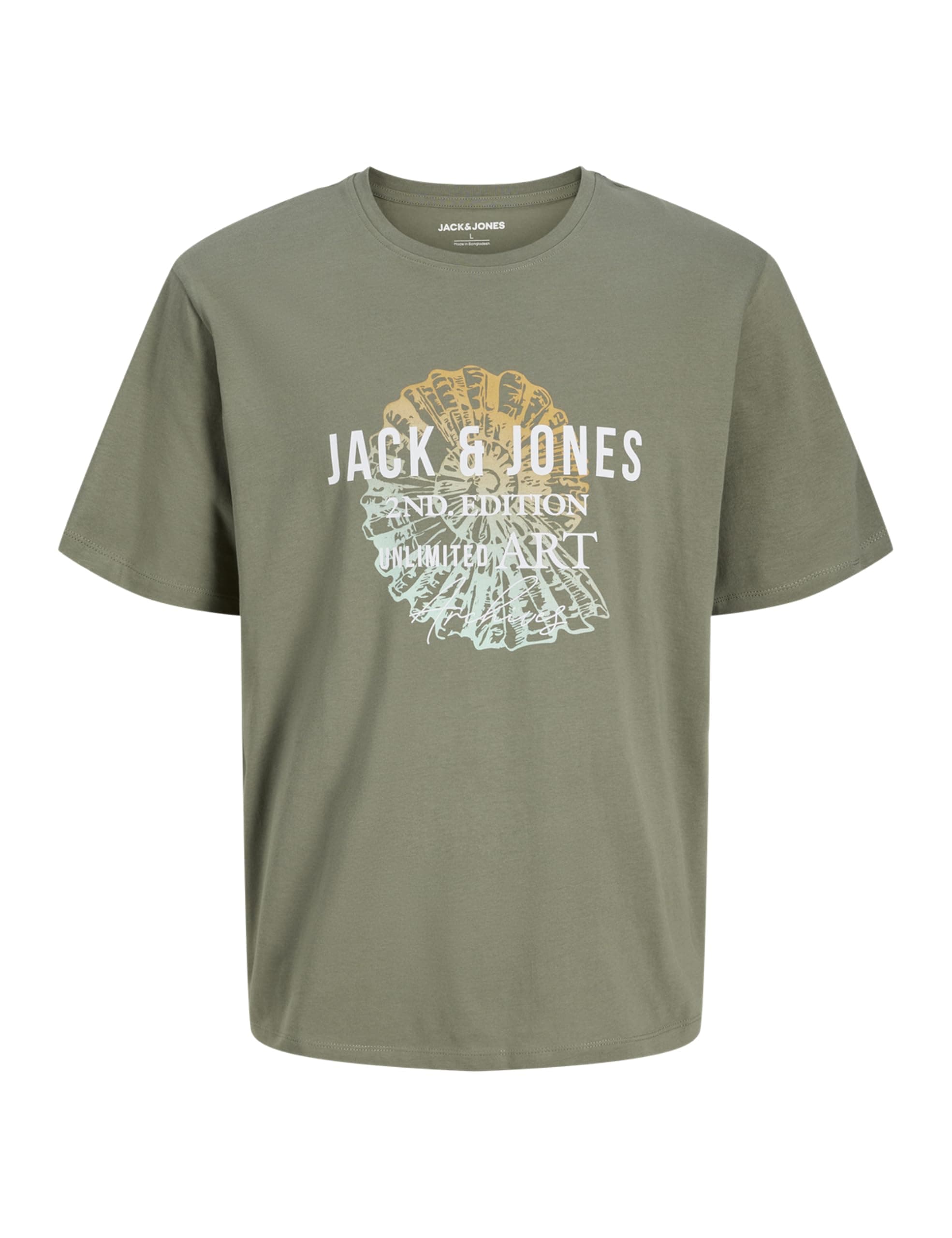JACK & JONES Herren Jjgradient Print Tee Ss Crew Neck L Vetiver Angebot bei HelloDeals
