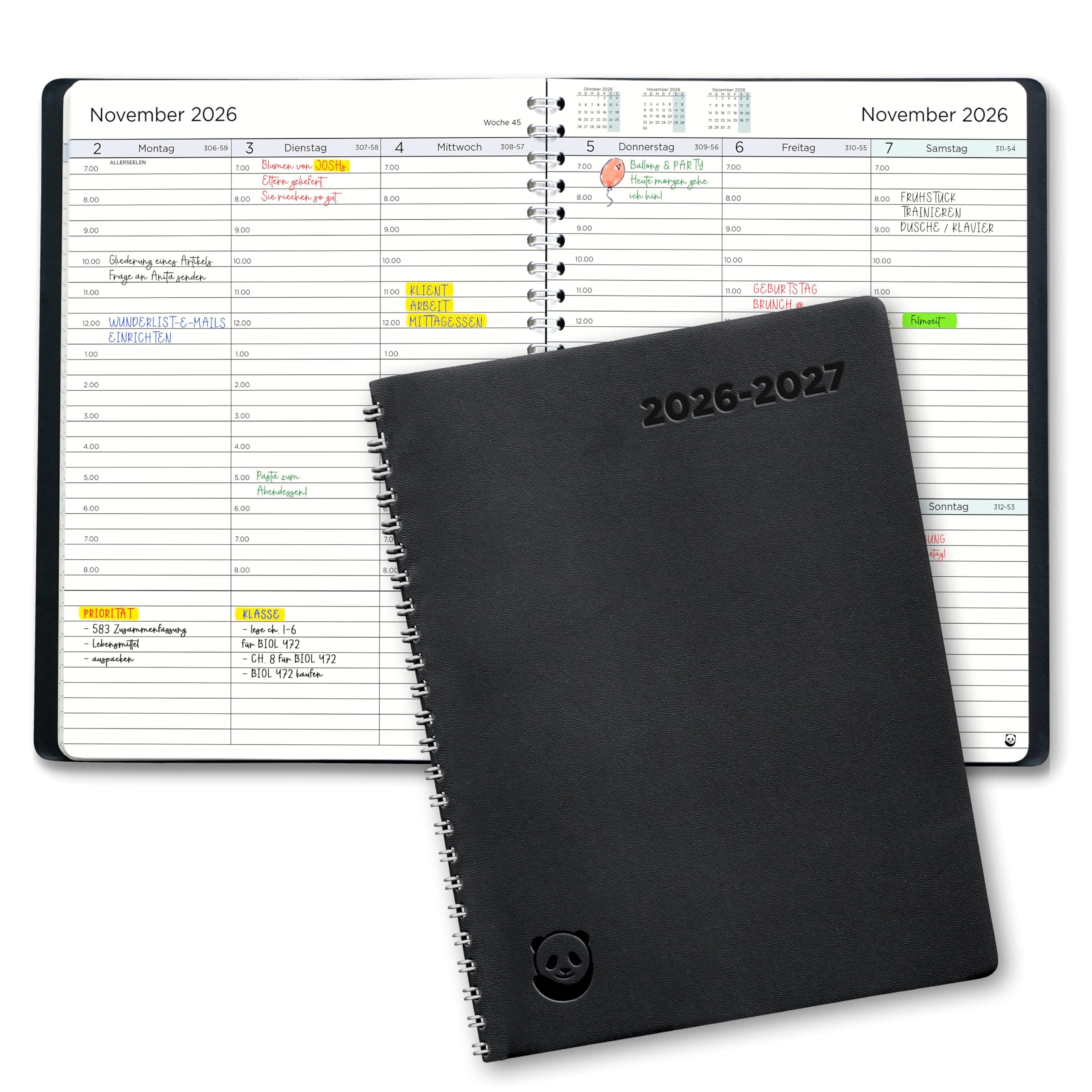Terminplaner 2026 2027 von Smart Panda - Lehrerkalender & Schulplaner, Wochenplaner mit 30 Minuten Taktung – Akademischer Kalender Juli 2026 bis August 2027 - Softcover A5, auf Deutsch 2026-2027 A5 Angebot bei HelloDeals