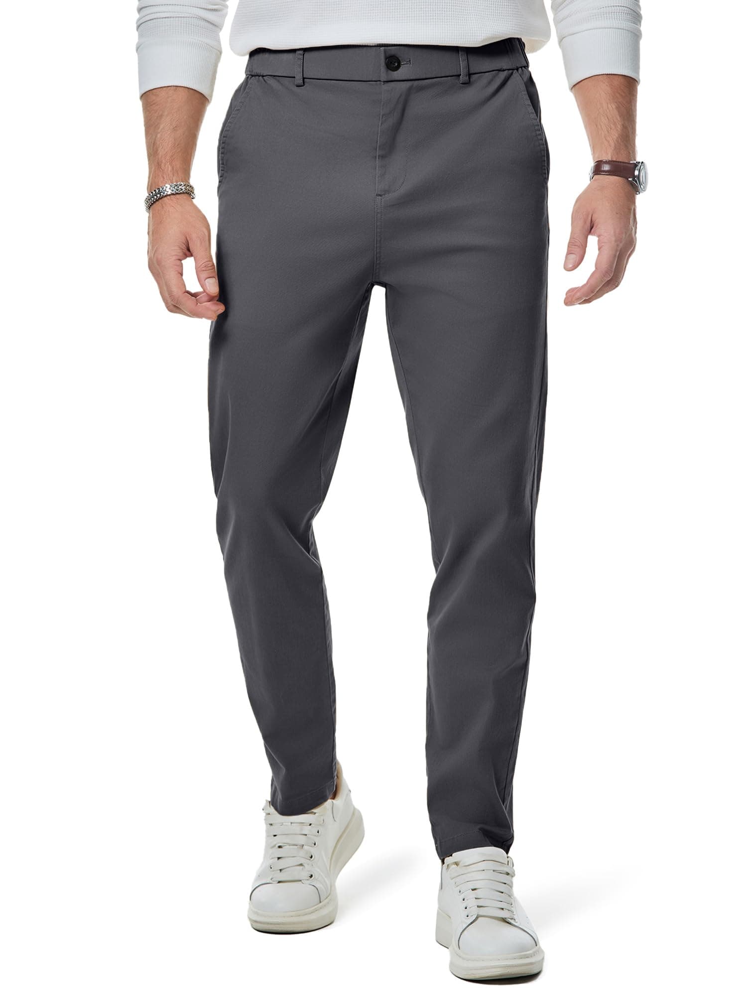 Elegancity Herren Chino Hose Casual Anzughose Stretch Hosen | Baumwolle Stoffhose,Regular fit,Atmungsaktiv,Freizeithose mit Elastischem Taillenbund,Business Arbeitshose 3XL 1dunkelgrau Angebot bei HelloDeals