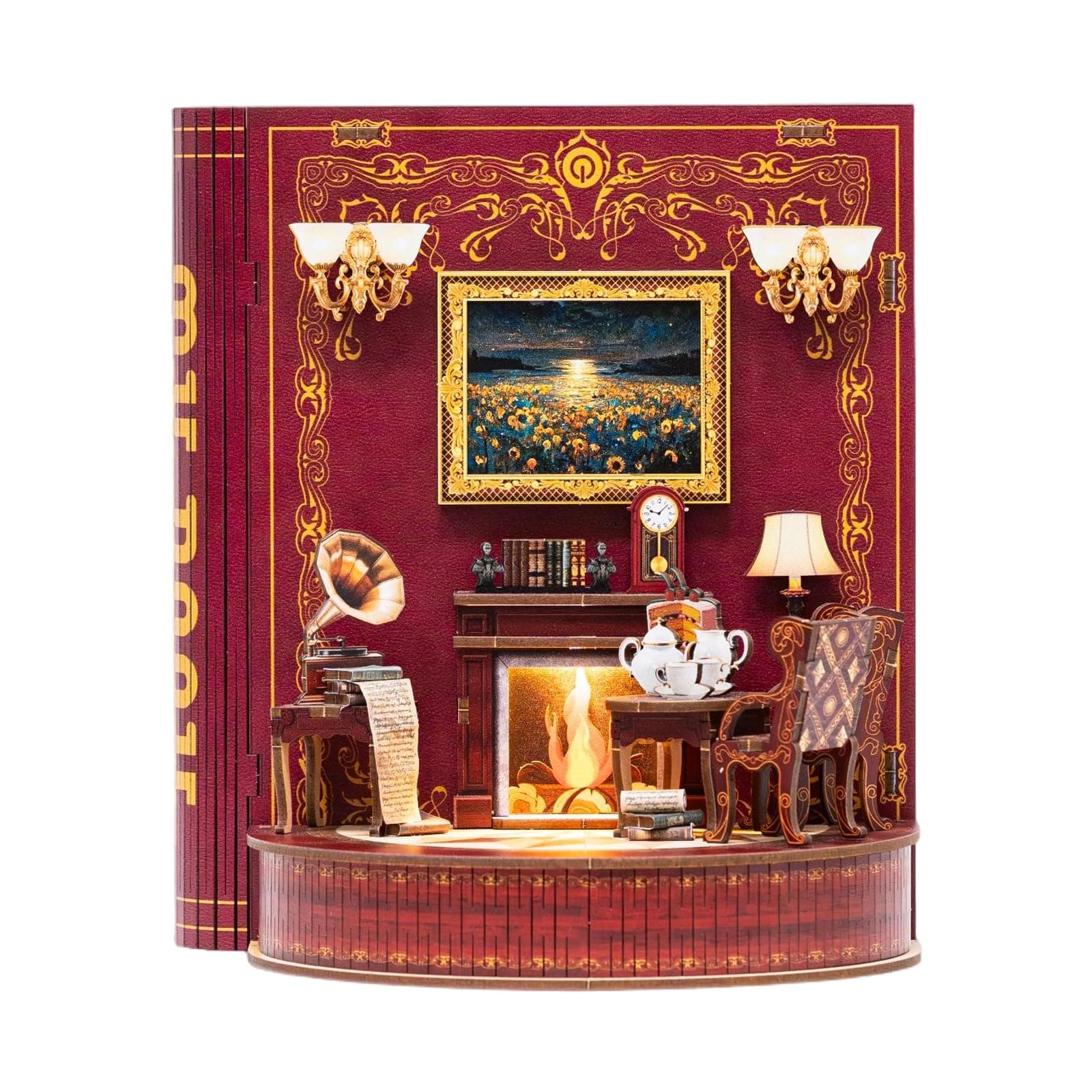 Book Nook Kit, DIY Booknook Modell für Erwachsene, 3D Holz Puzzle | Buchstütze Buch Ecke, Miniatur Puppenhaus Haus Einsatz zur Bücherregal-Dekoration Kreatives Geschenk Book Theater Angebot bei HelloDeals