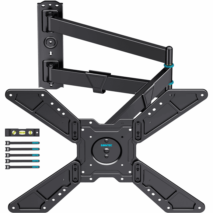 BONTEC Langarm TV Wandhalterung 32-75 Zoll, 838 mm Auszug, bis 50 kg | Voll schwenkbar und neigbar, 90° rotierbar, VESA 600x400 mm, für Eckmontage, Fensterbereiche und Hochformat-Nutzung Angebot bei HelloDeals