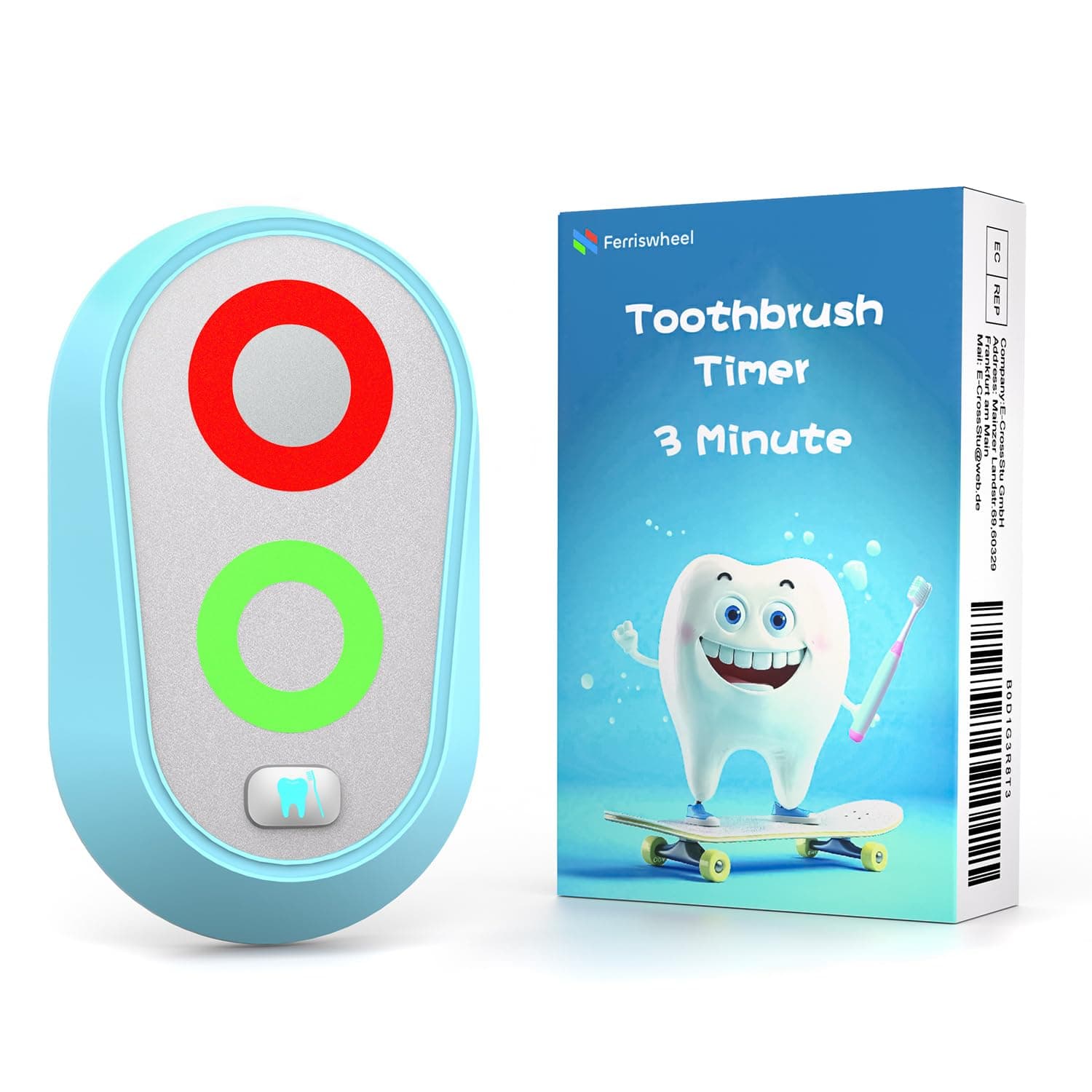Zähneputzen Timer für Kinder 2 bis 3 Minuten, lustige Neuheit Timer, Geschenk für Ihre Familie und Freunde, magnetischer wasserdichter mit Farblichtern im Badezimmer für Training Coach (Blau) Blau - 3 Minuten Angebot bei HelloDeals