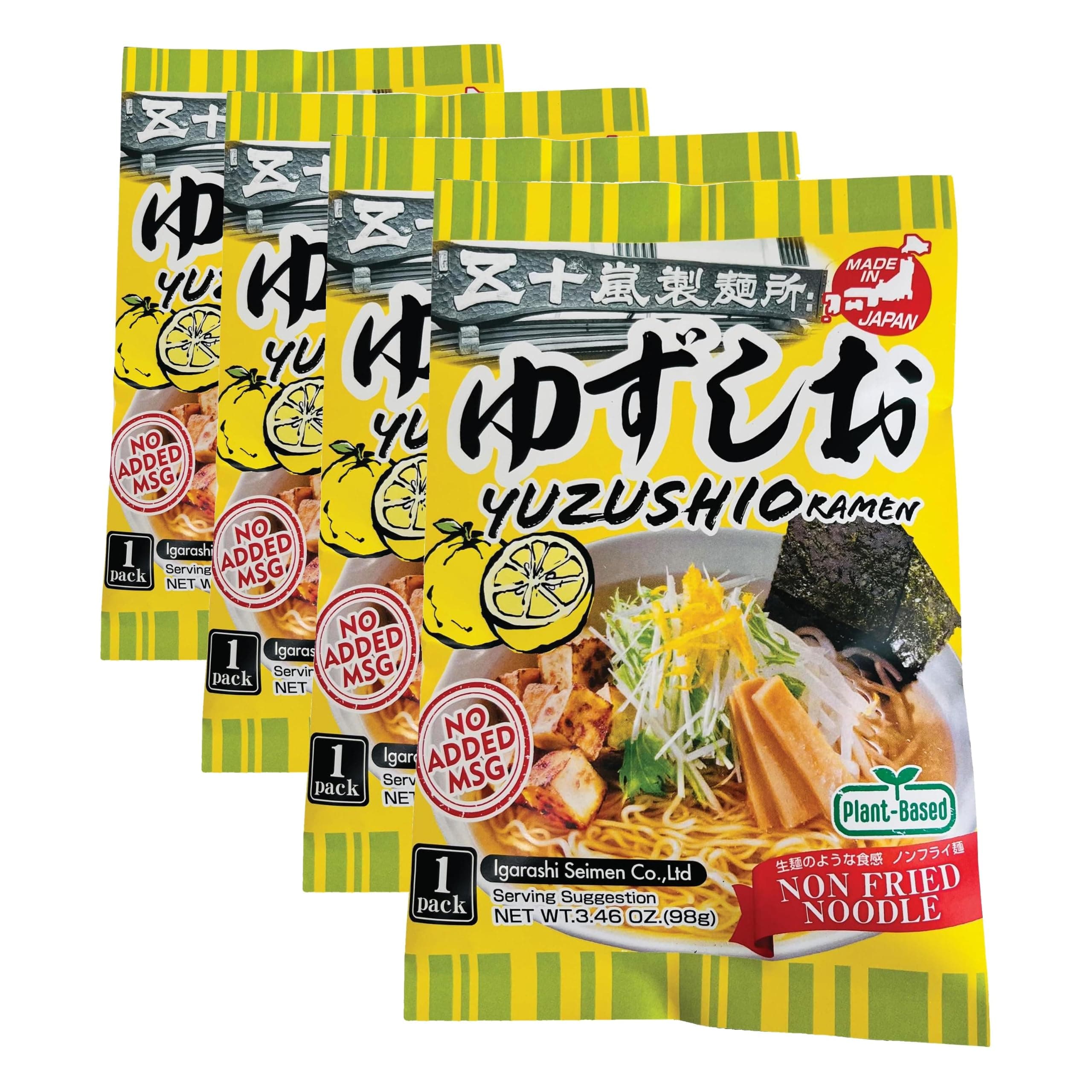 IGARASHI SEIMEN Nudeln, Instant Ramen mit Yuzu Sauce (Yuzushio Ramen) - 1 x 98 g (Packung mit 4) Pack of 4 Angebot bei HelloDeals