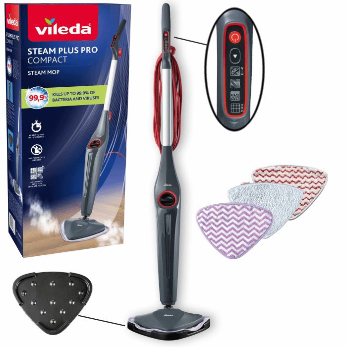 Vileda Steam Plus Pro Compact Dampfreiniger, 4 Dampfstufen Angebot bei HelloDeals