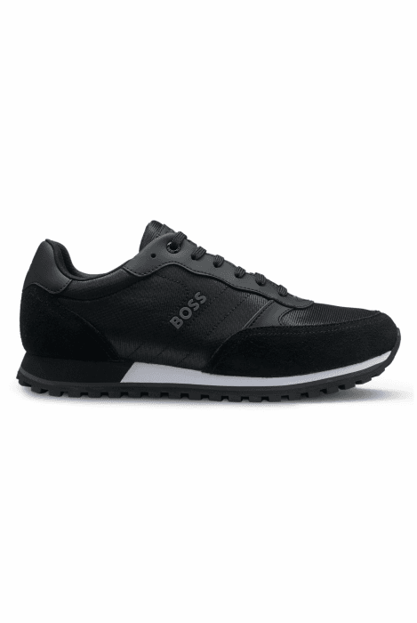 BOSS Herren Parkour-L Runn Sneakers mit Logo-Details und Details aus Kunstleder Größe 43 EU Schwarz001 Angebot bei HelloDeals