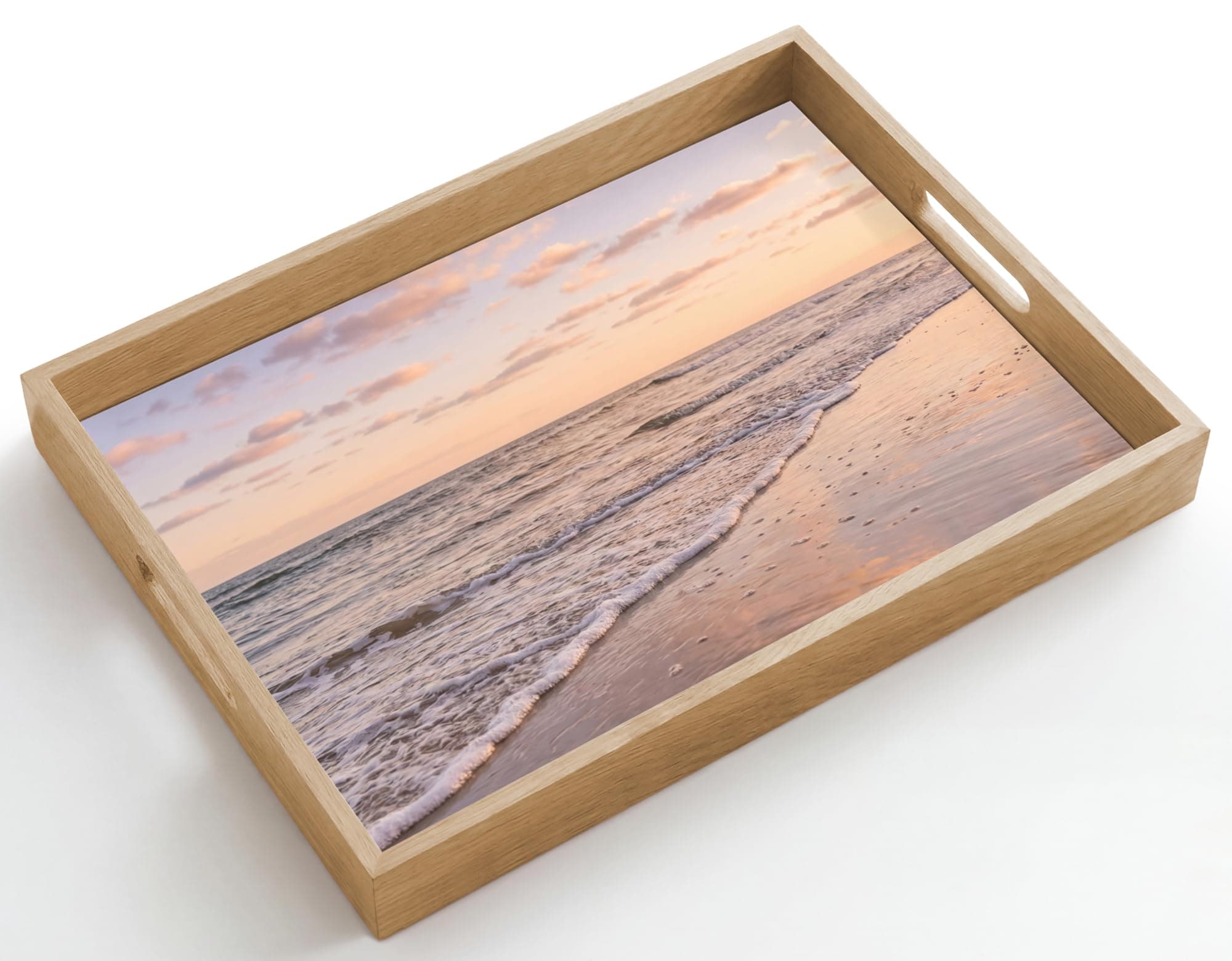 Tablett Serviertablett rutschfest Griff Küchentablett Strand - Brandung 50 x 35 x 5 cm Angebot bei HelloDeals