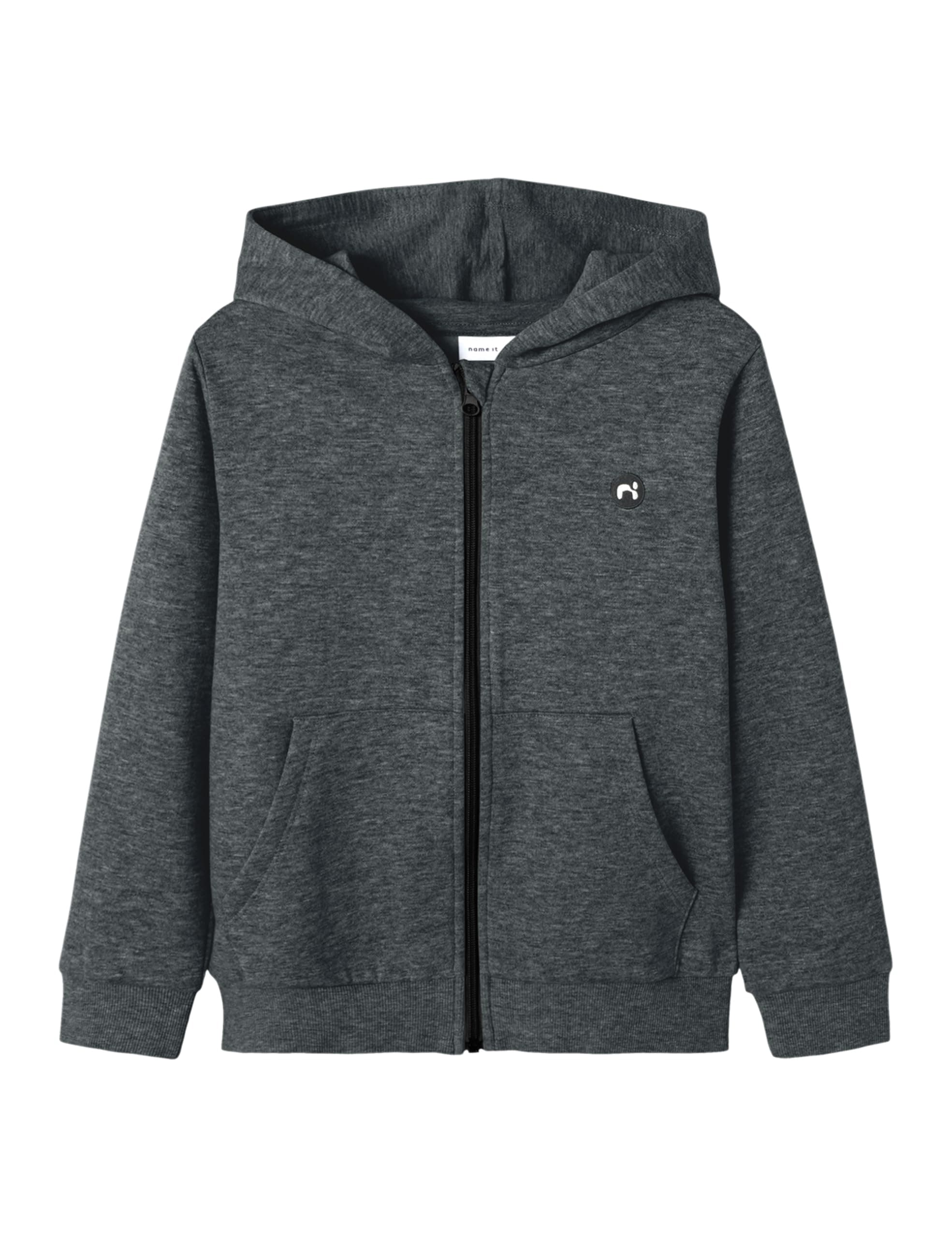 NAME IT Boy Sweatjacke Kapuzen 158-164 Dark Grey Melange Angebot bei HelloDeals