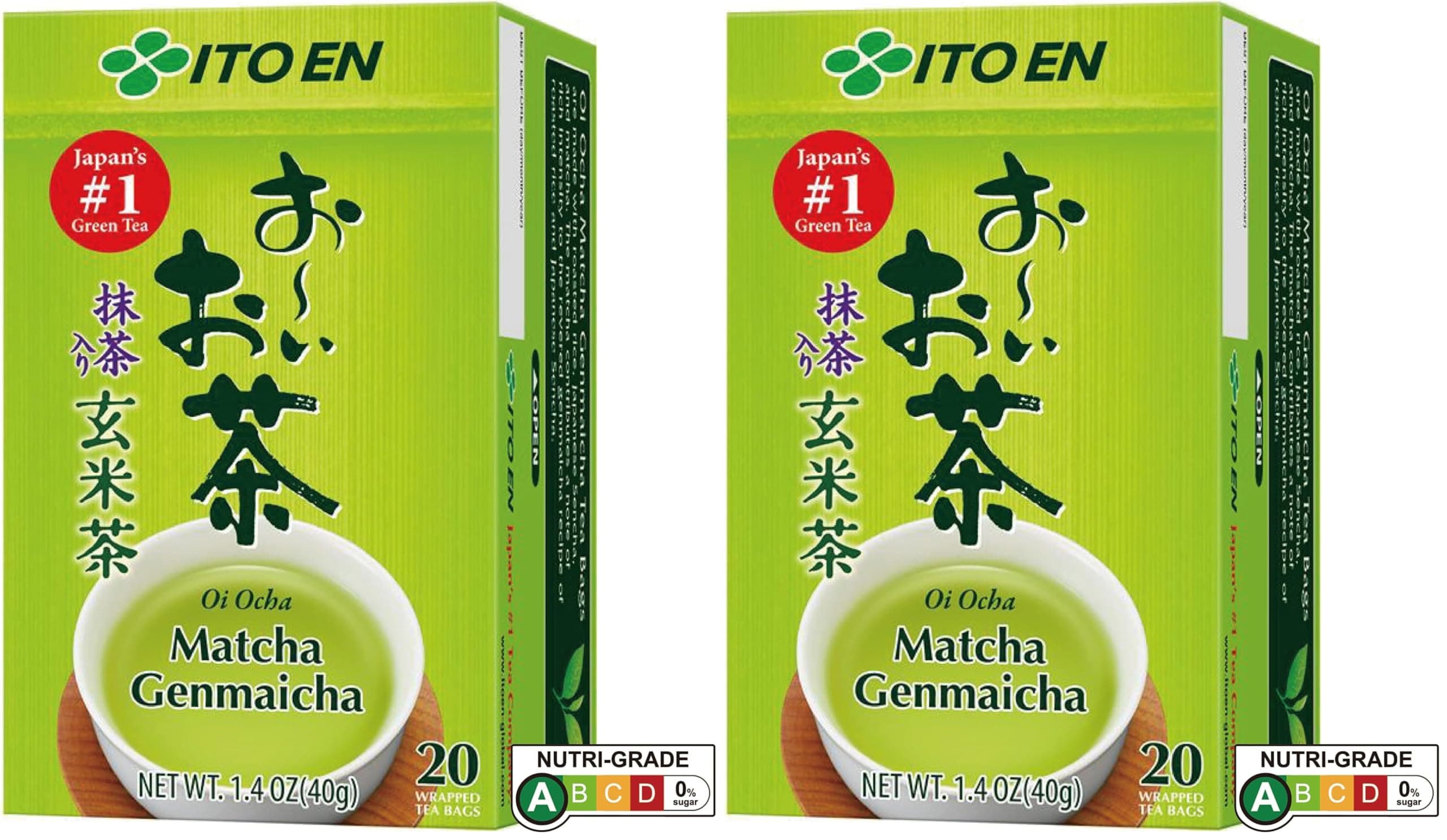 ITO EN Oi Ocha Matcha Genmaicha Tee, Teebeutel im Sachet à 2 g (20 St. / Pkg.) (Packung mit 2) Matcha 40 g (Packung mit 2) Angebot bei HelloDeals