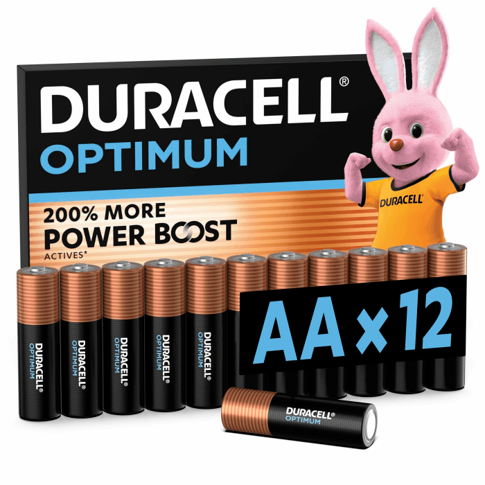 DURACELL Optimum AA Alkaline-Batterien (12 Stück) 1.5V, LR06 Größe AA 12 Stück Angebot bei HelloDeals