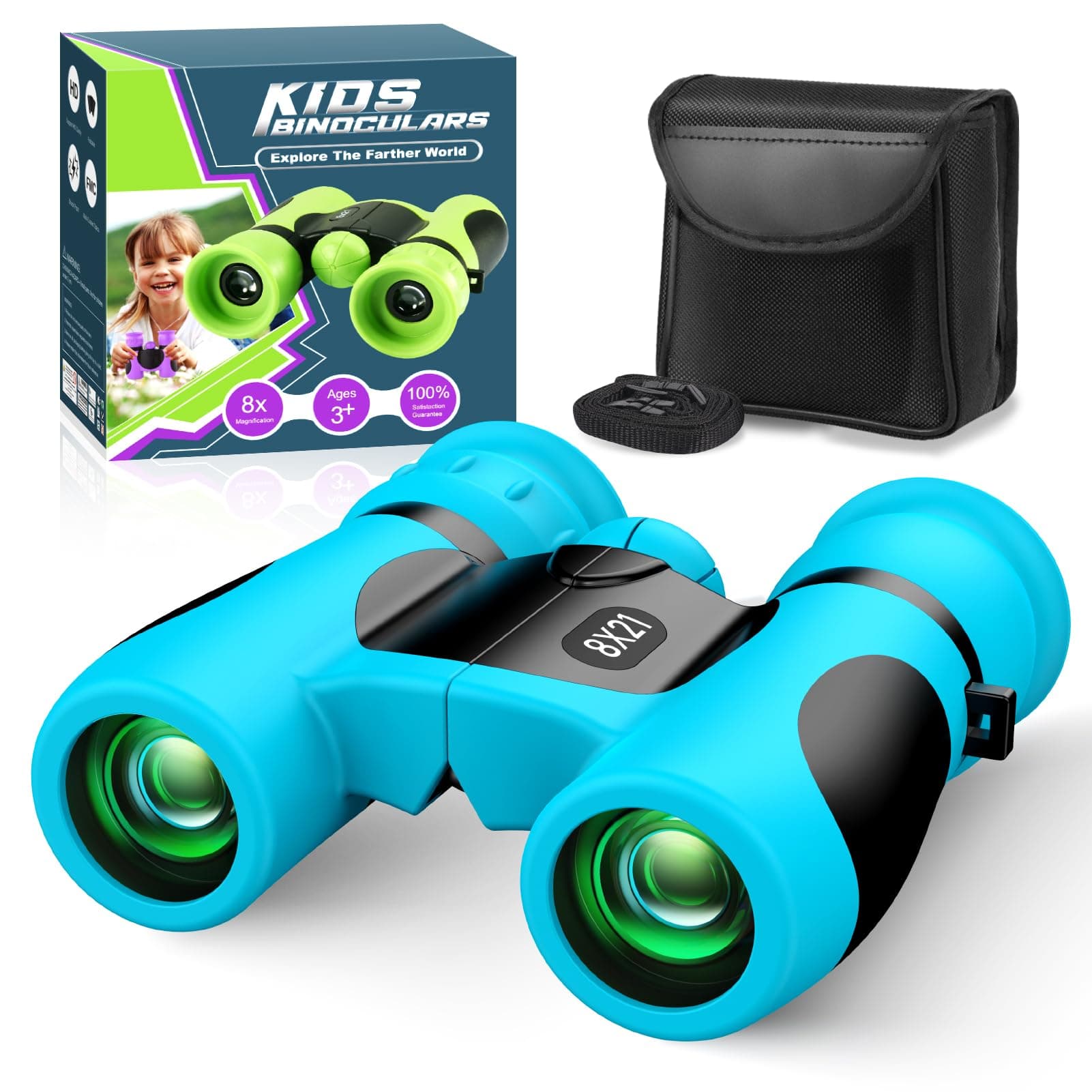 Fernglas Kinder 8X21 mit Vogelbeobachtungs-Buch, Geschenk Junge Blau Angebot bei HelloDeals