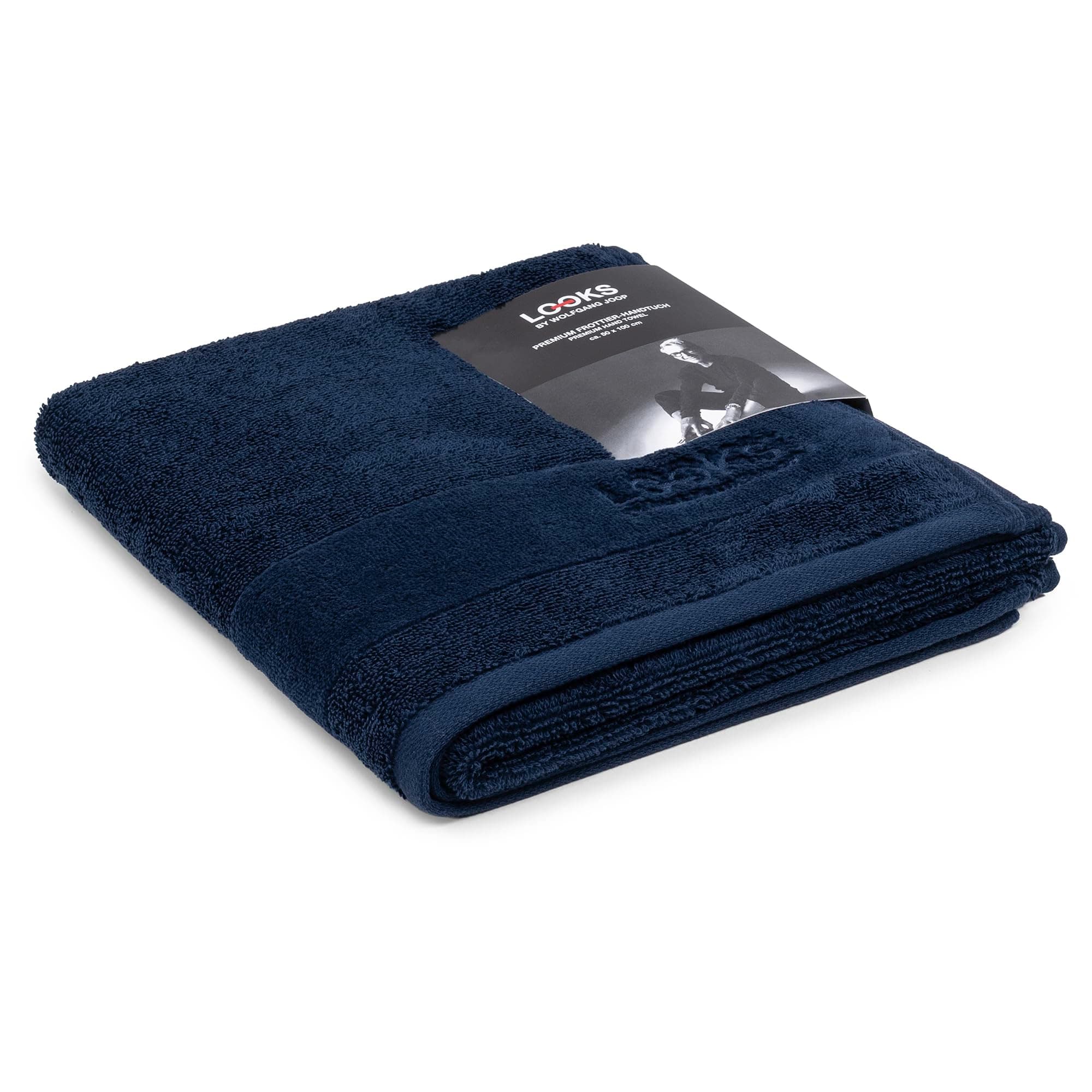 LOOKS BY WOLFGANG JOOP Handtuch 50x100 cm – 100% Baumwolle Luxus Handtücher mit Aufhänger & Logostick, Handtuch blau Blau Handtuch (50 x 100 cm) Angebot bei HelloDeals