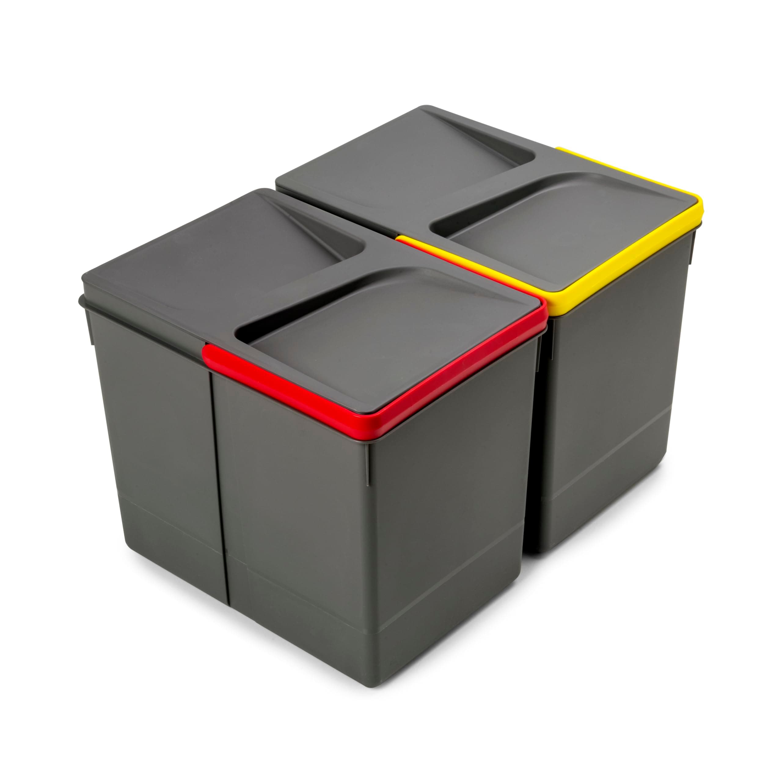 Emuca - Abfallsammler, Müllbehälter für zuschneidbaren Basis, Kit aus 2 Eimern mit höhe 266mm und Fassungsvermögen von 15 Litern Container H 266 mm (2 x 15 L) Angebot bei HelloDeals