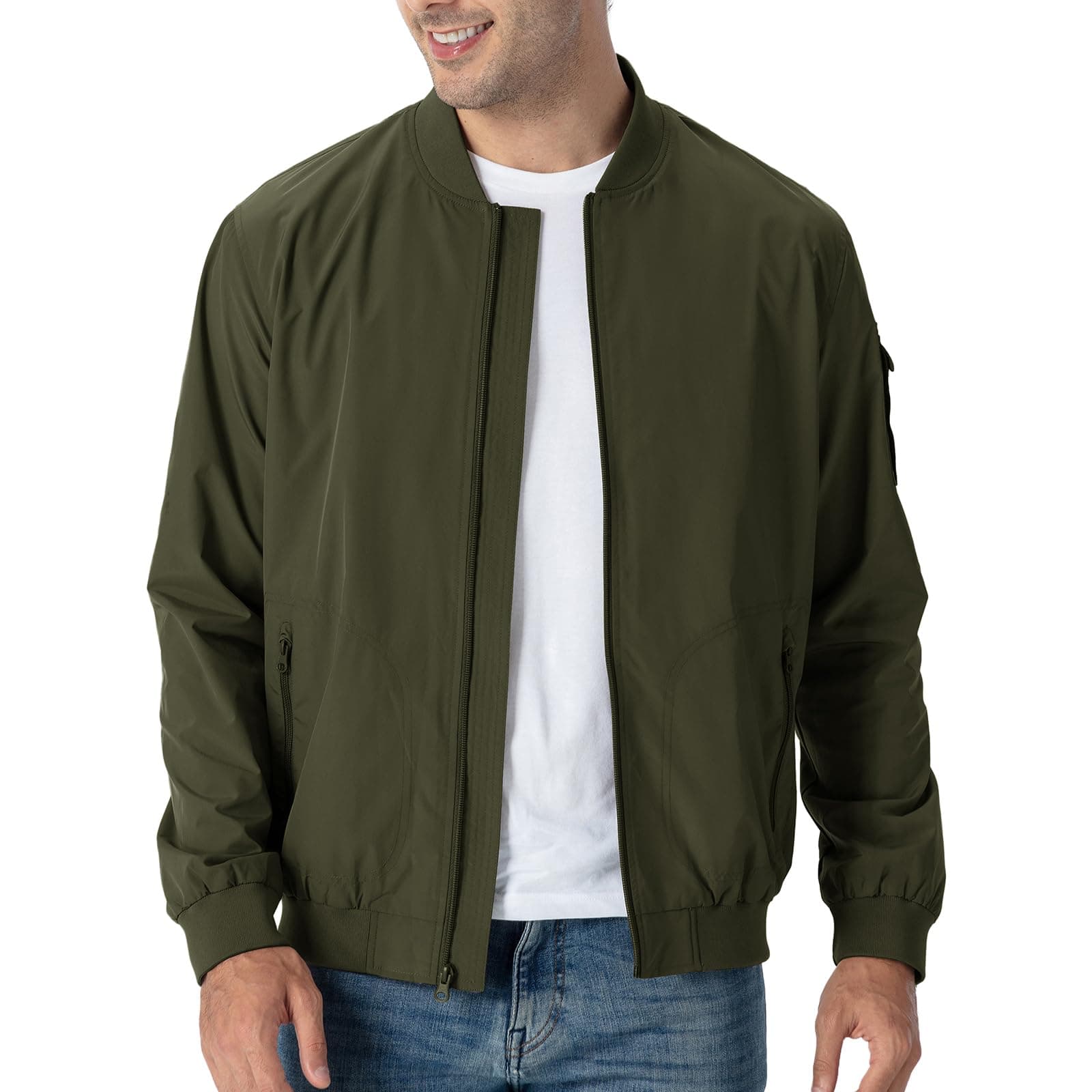 Rdruko Bomberjacke Herren Übergangsjacke Blouson Jacke Herbst XL Armeegrün Angebot bei HelloDeals