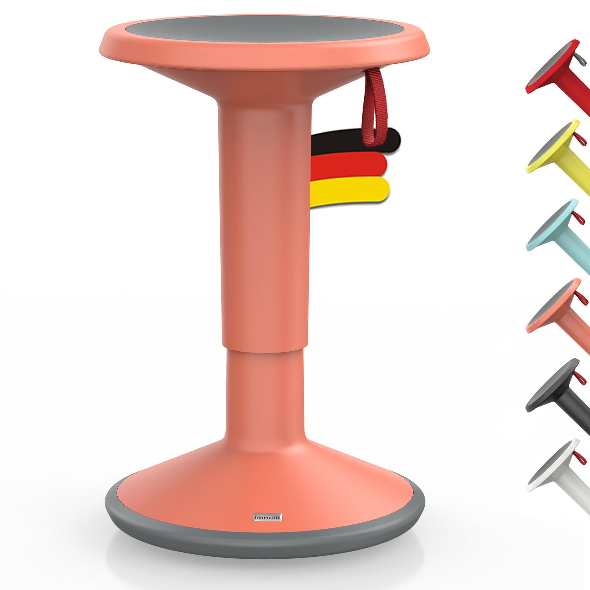 Interstuhl UPis1 - ergonomischer Sitzhocker mit Schwingeffekt - höhenverstellbar - Hocker mit rutschhemmender Standfläche & Kippschutz - Bürohocker (Lachsorange, UP Designhocker) UP Sitzhocker Lachsorange Angebot bei HelloDeals