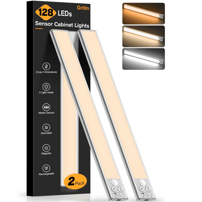 Gritin 37.5cm Unterbauleuchte Küche LED Schrankbeleuchtung- Silber Silber 37.5CM Angebot bei HelloDeals