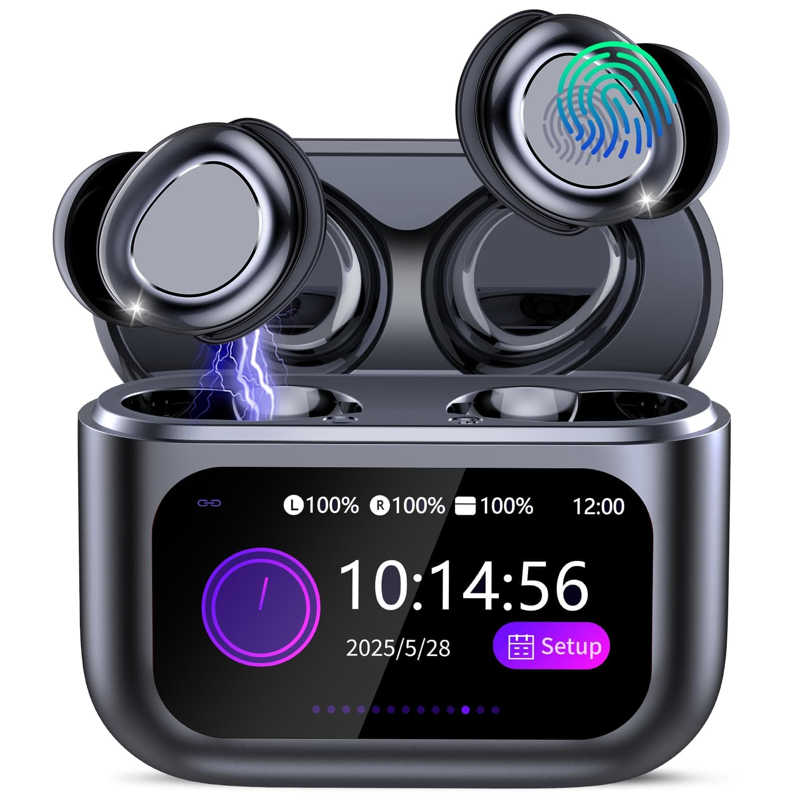 Bluetooth Kopfhörer In Ear, 48H Schlafkopfhörer Seitenschläfer Touchscreen Black Angebot bei HelloDeals