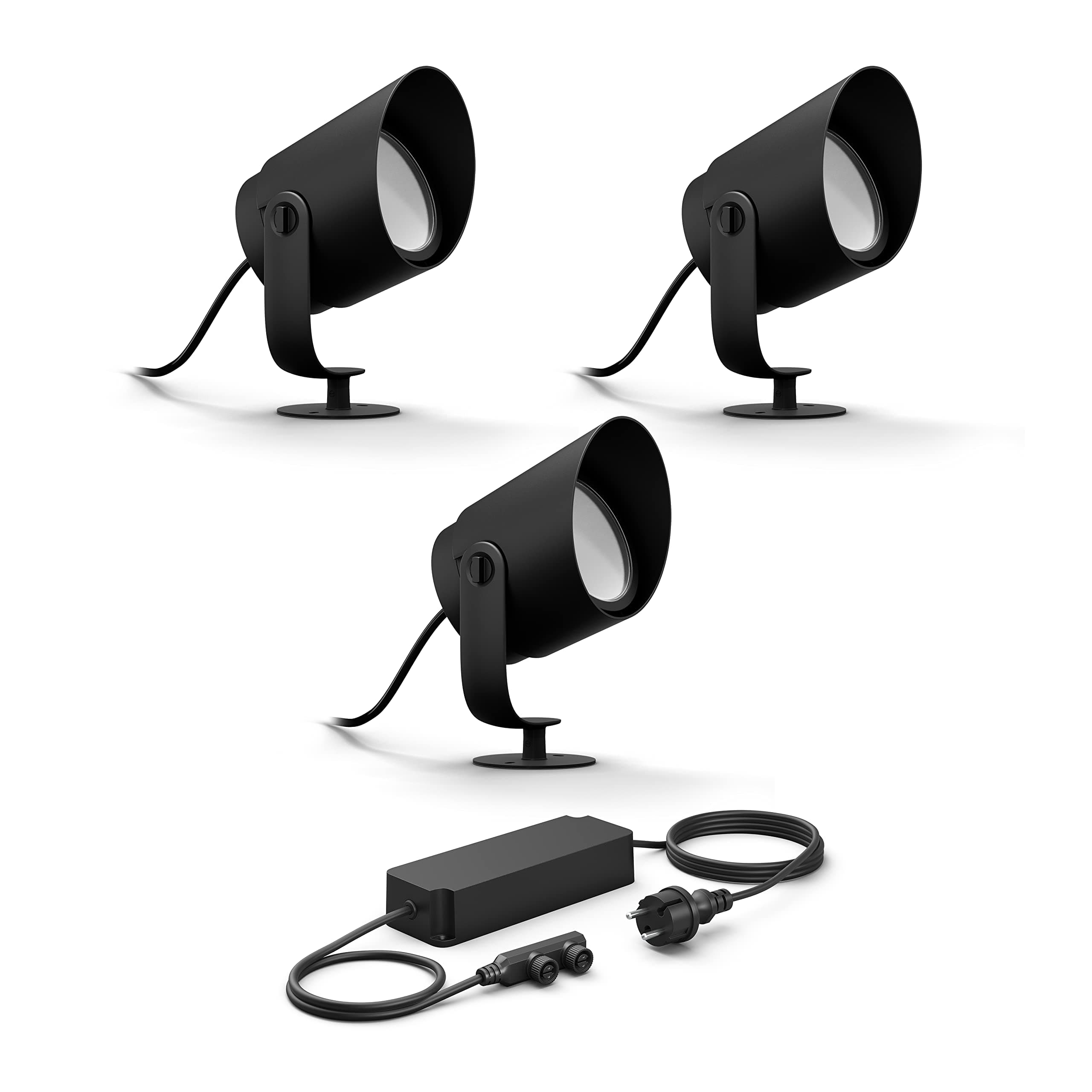 Philips Hue Lily XL Basis set mit 3 Gartenstrahler (Anthrazit) - Weißes und Farbiges Licht - inkl. 1 Stromkabel - Gartenbeleuchtung - Hue White and Color Ambiance 3 spot Angebot bei HelloDeals