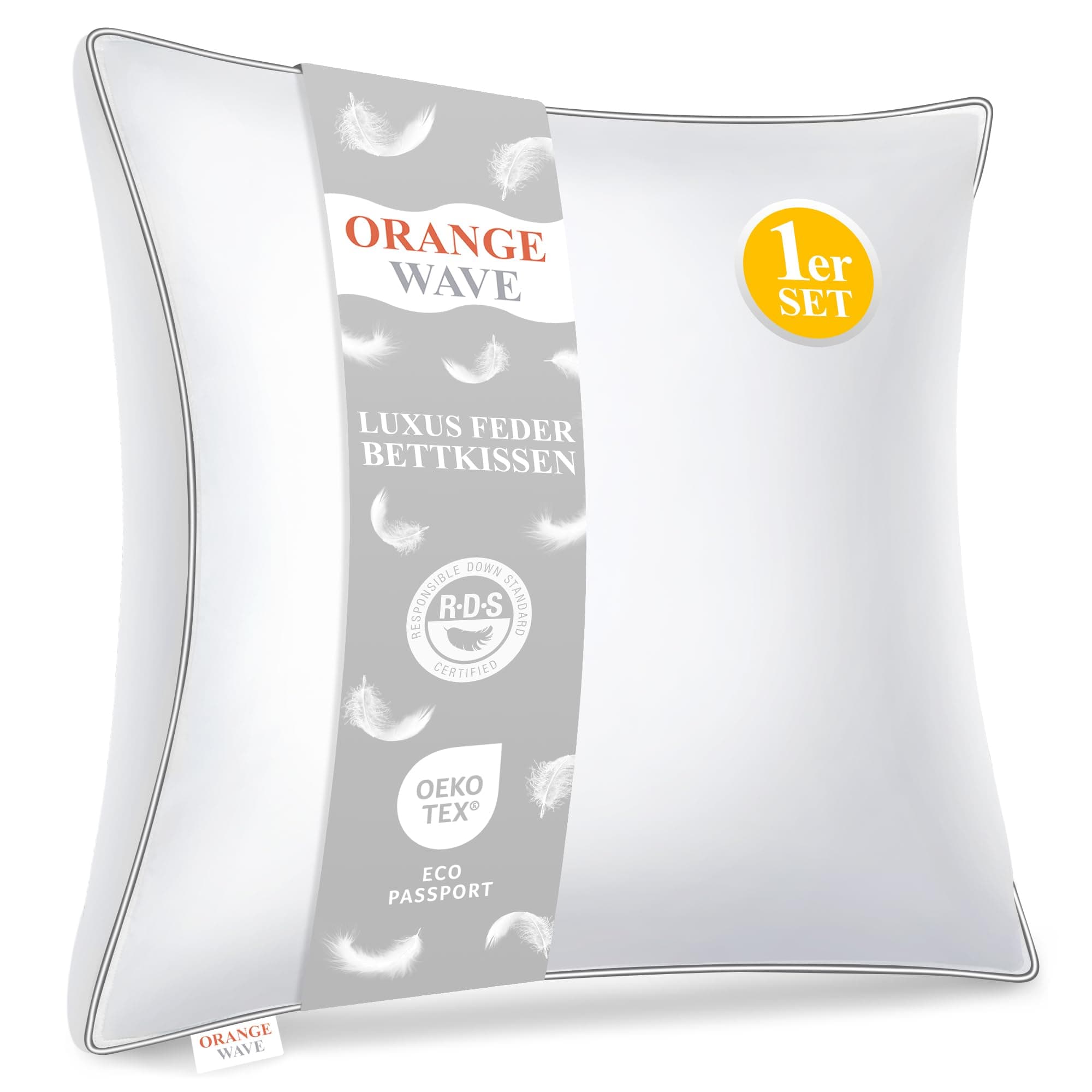 Kopfkissen 80x80 Daunenkissen Federkissen 3-Kammer Kissen Daunen und Federn 80x80x25 cm Angebot bei HelloDeals